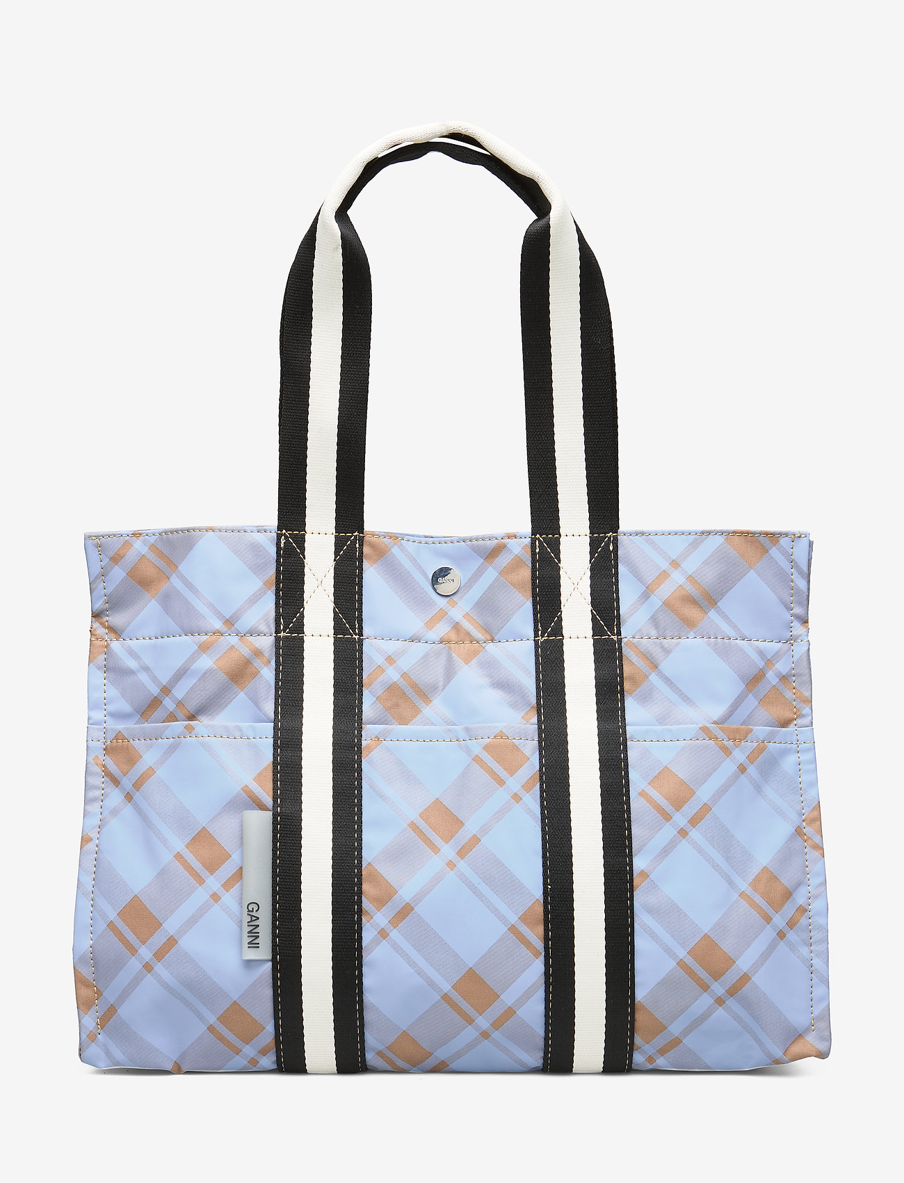 Ganni - Check Print Bags Tote - tannin - 0
