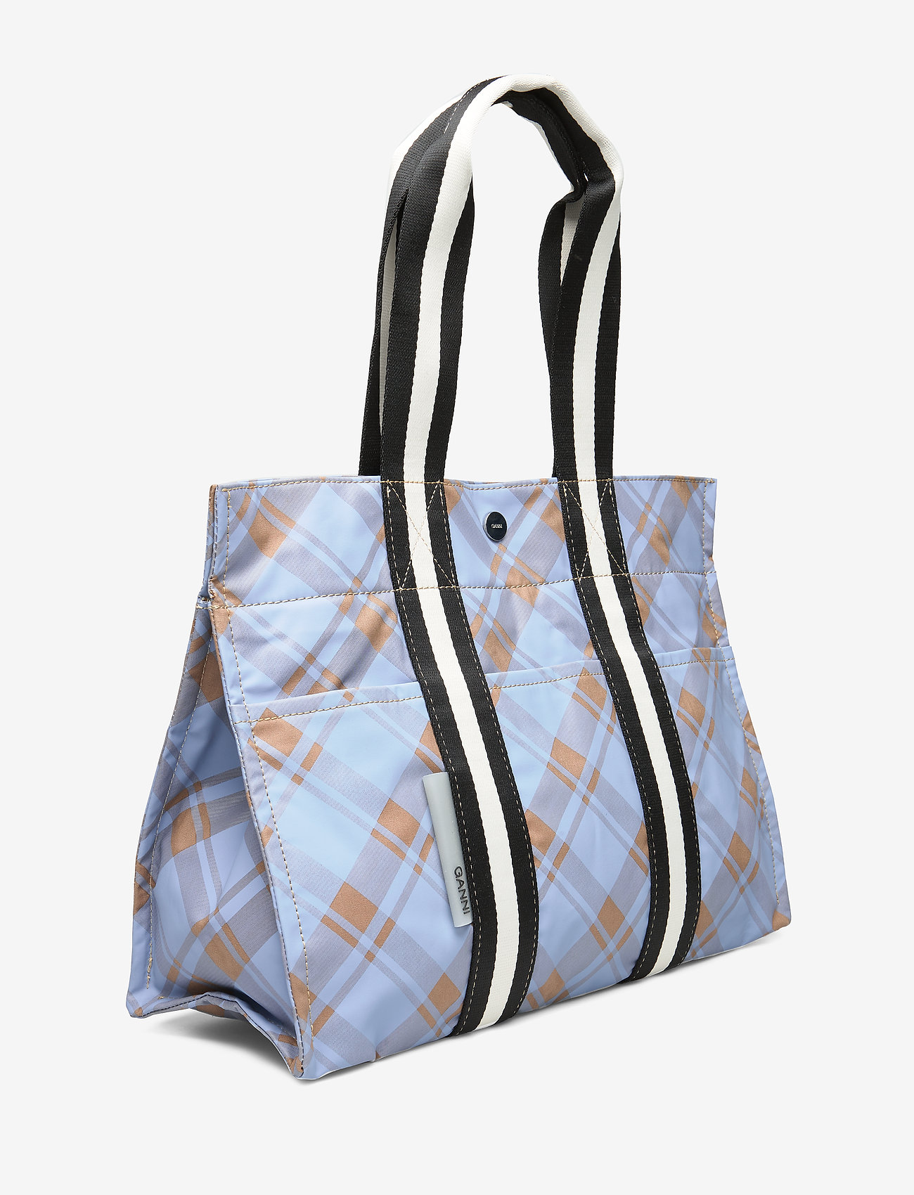 Ganni - Check Print Bags Tote - tannin - 2