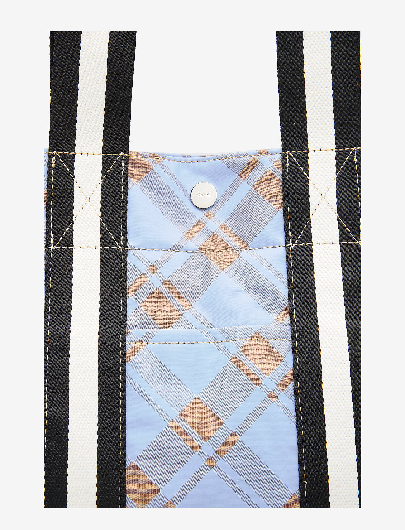 Ganni - Check Print Bags Tote - tannin - 3