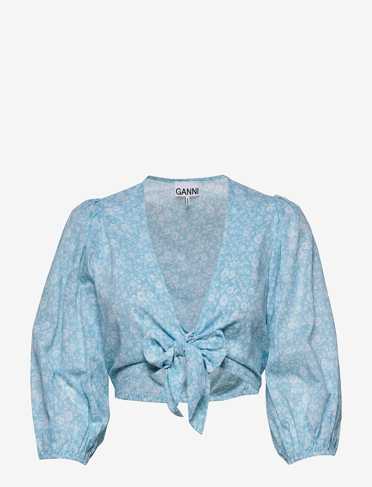 Ganni - Wrap Top - alaskan blue - 0