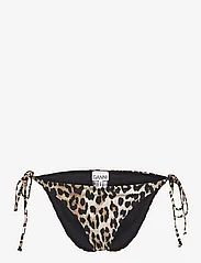 Ganni - Recycled Core Printed String Bikini Briefs - side tie bikinis - leopard - 0