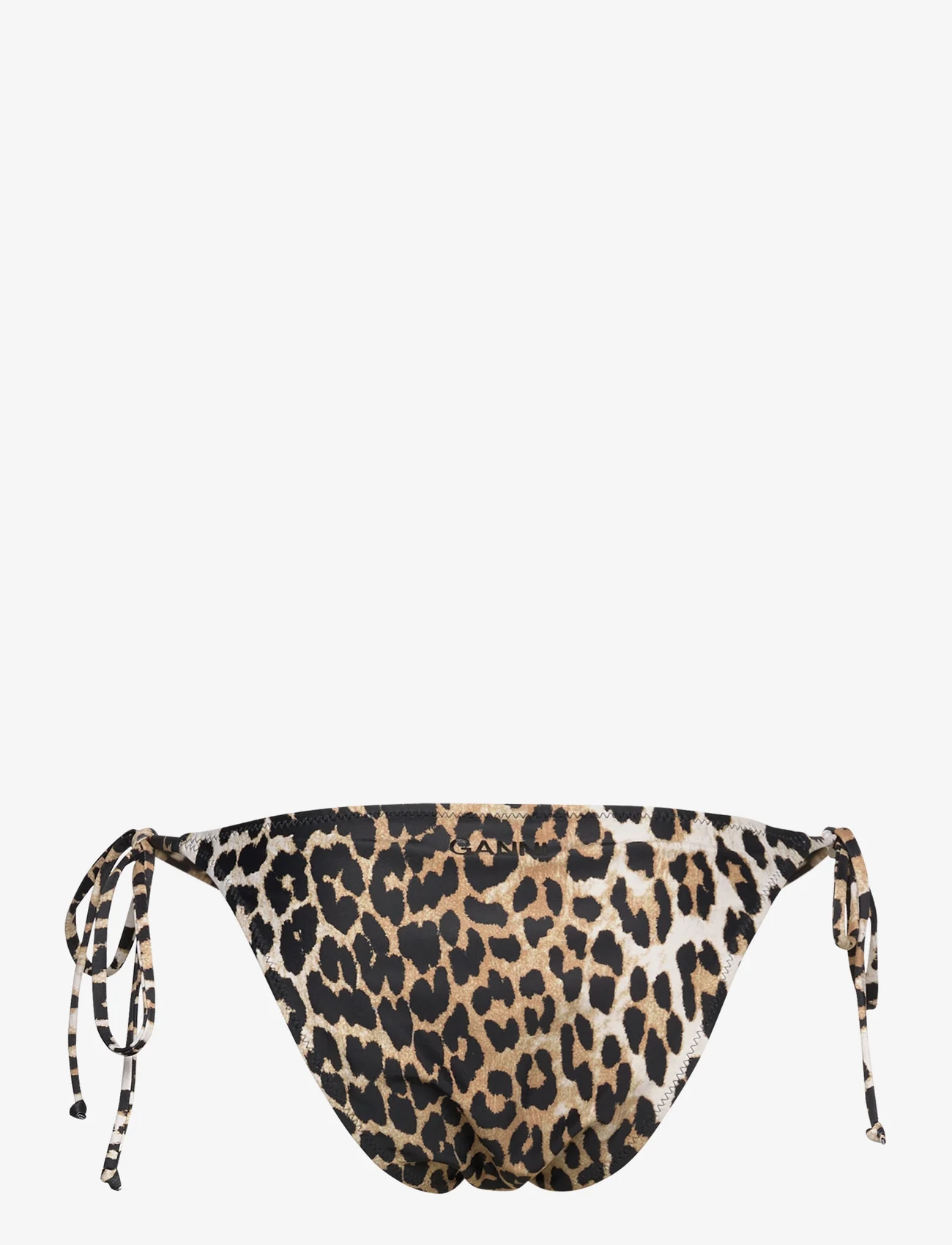 Ganni - Recycled Core Printed String Bikini Briefs - side tie bikinis - leopard - 1