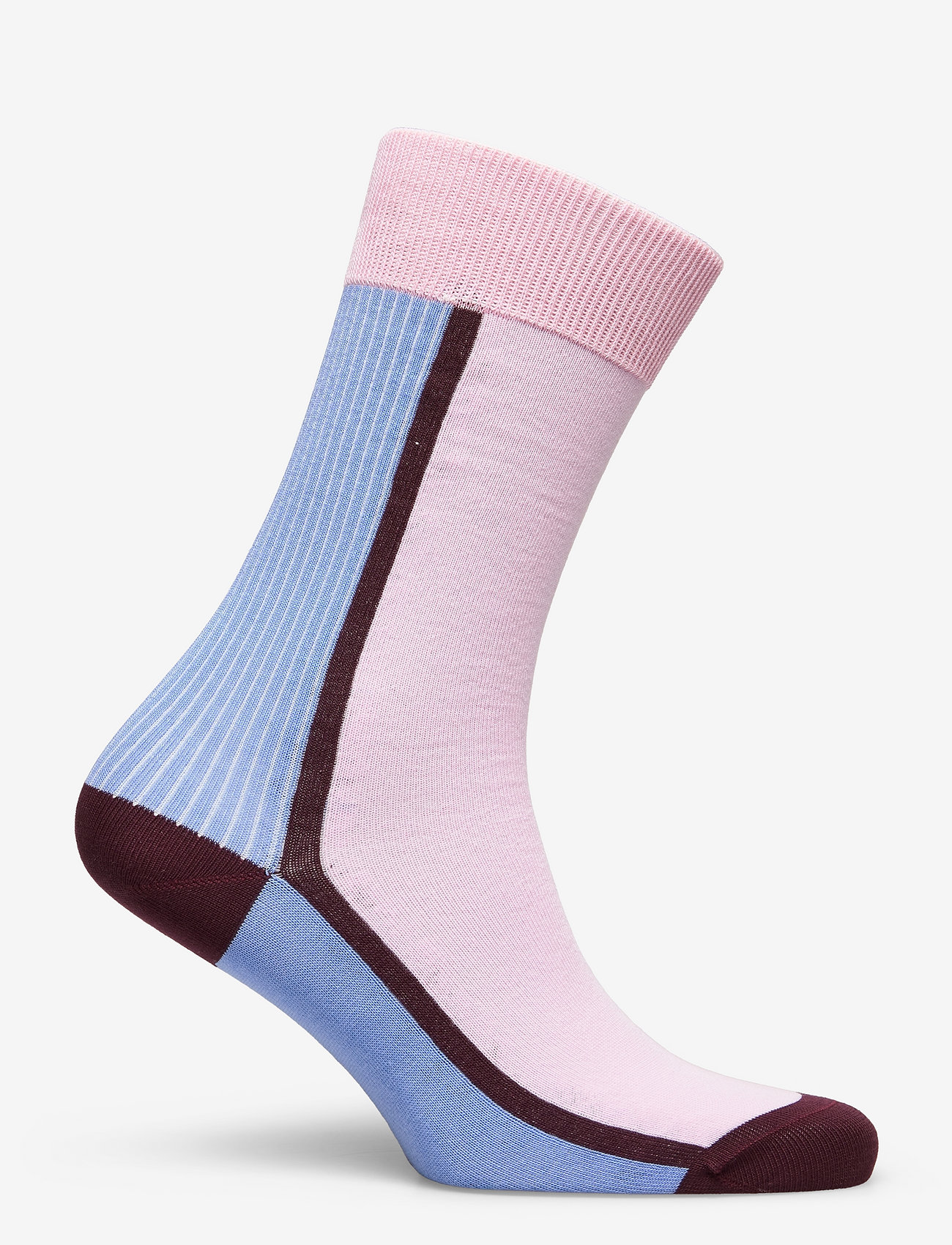 Ganni - Cotton Blend Color Blocking Socks - light lilac - 1