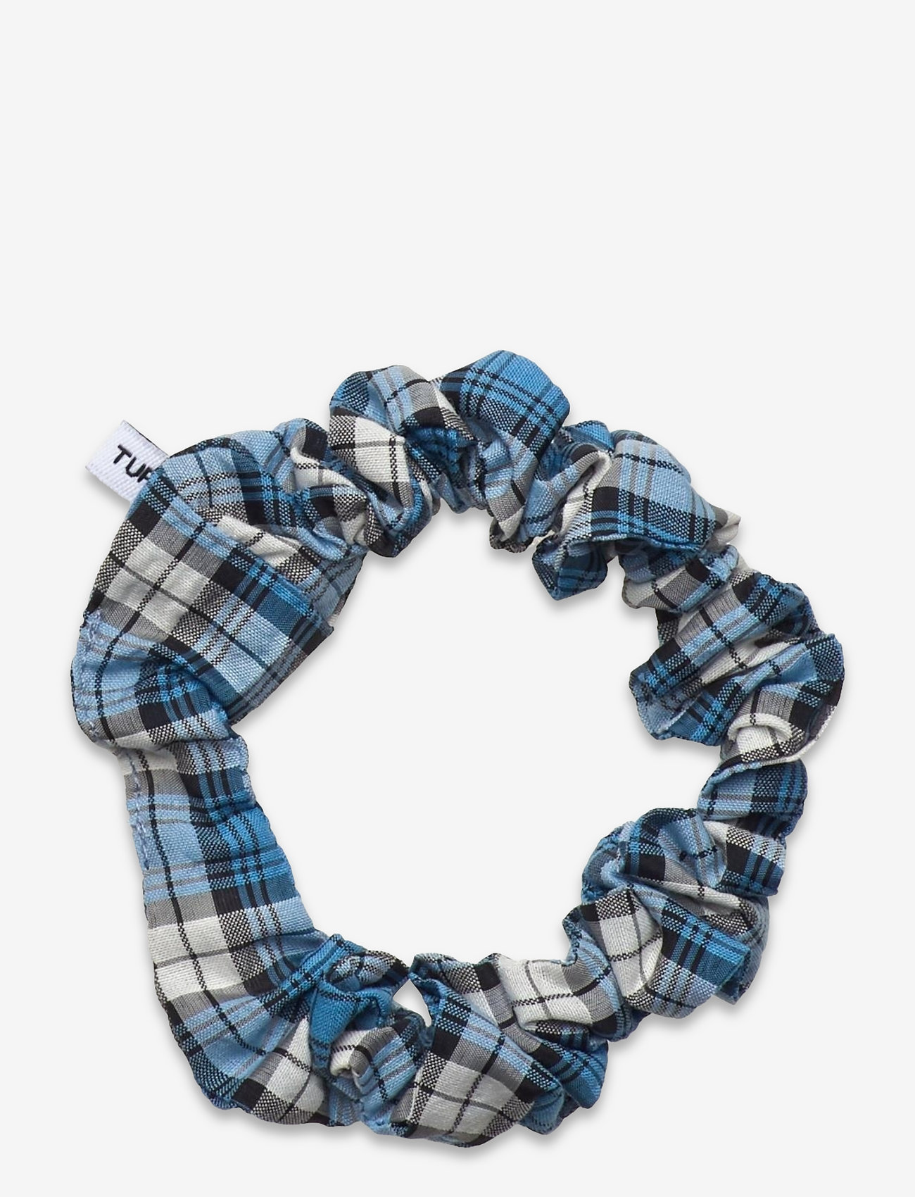 Ganni - Seersucker Check Scrunchie - check azure blue - 0