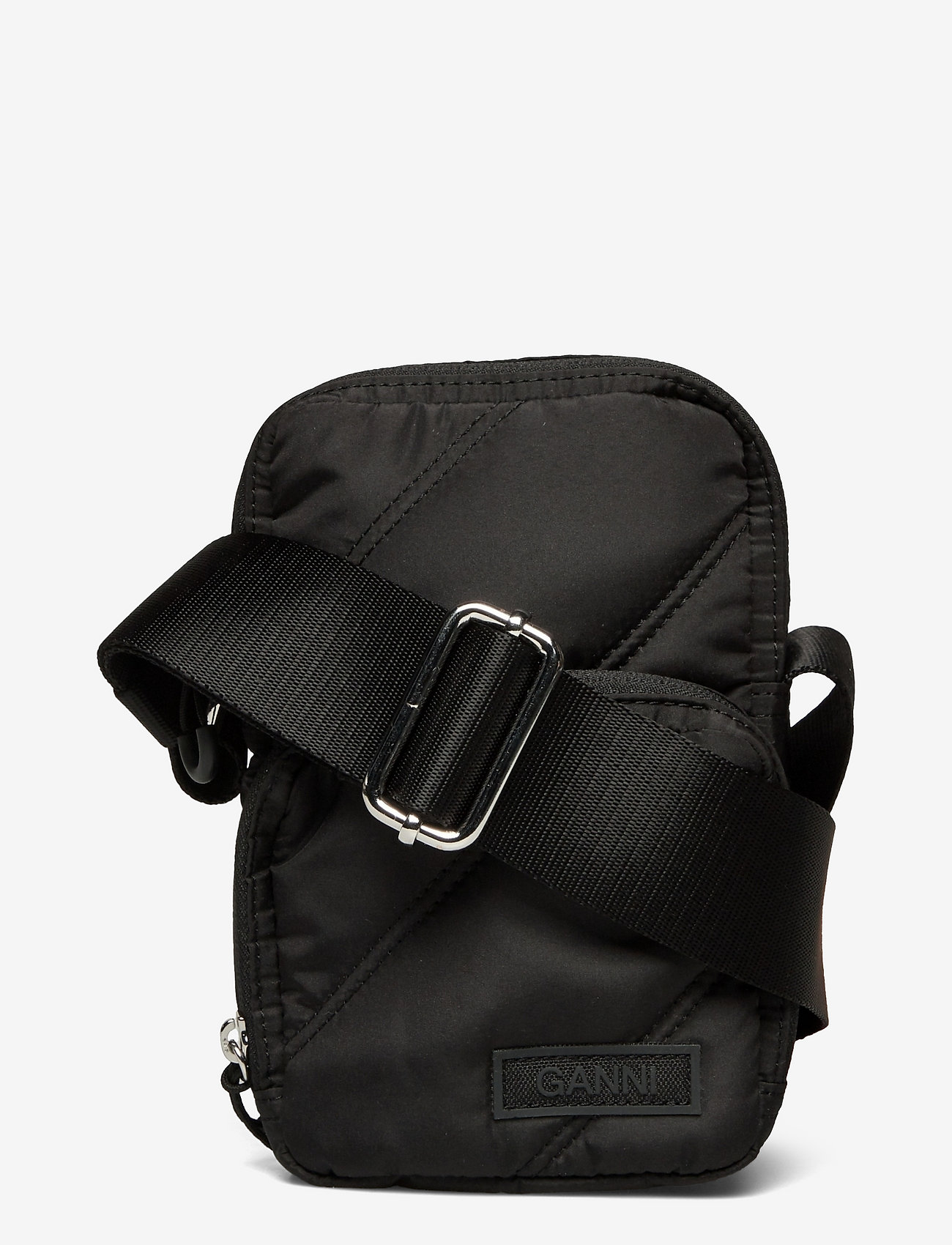 Ganni - Quilted Recycled Tech Mini Crossbody - black - 0