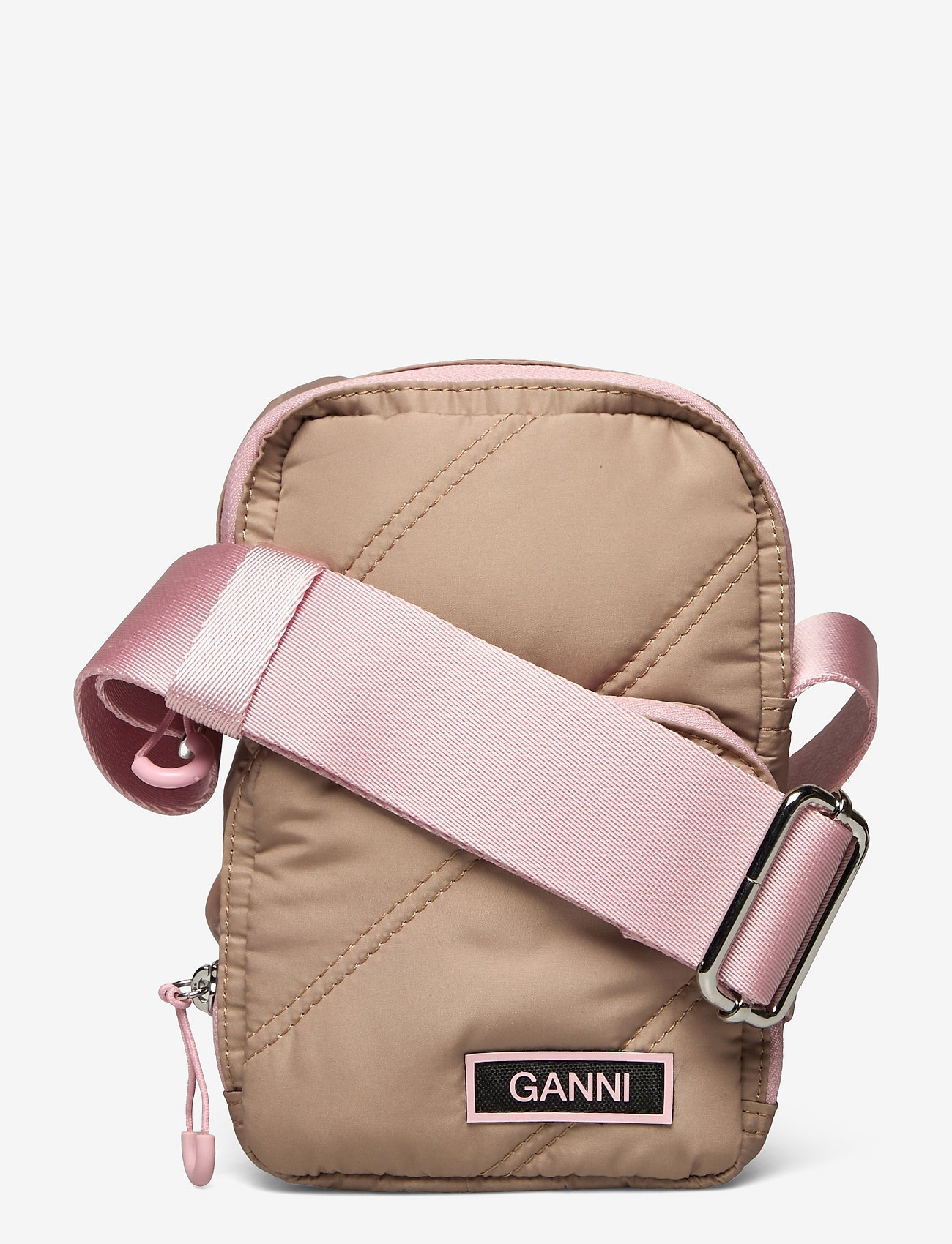 Ganni - Quilted Recycled Tech Mini Crossbody - tannin - 0