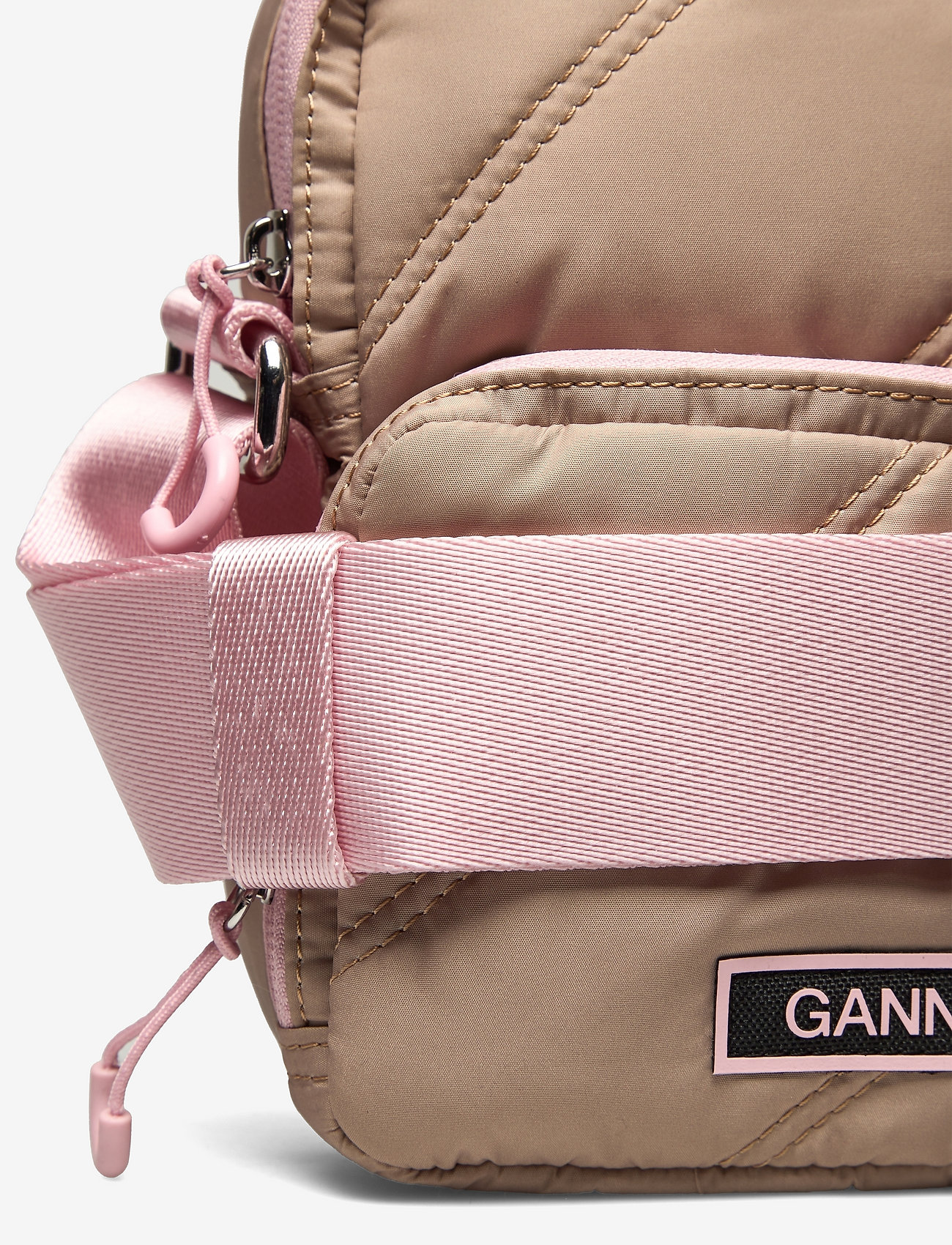 Ganni - Quilted Recycled Tech Mini Crossbody - tannin - 3