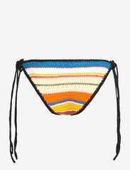 Ganni - Crochet Swimwear - bikini z wiązaniami po bokach - beach stripe multi - 1
