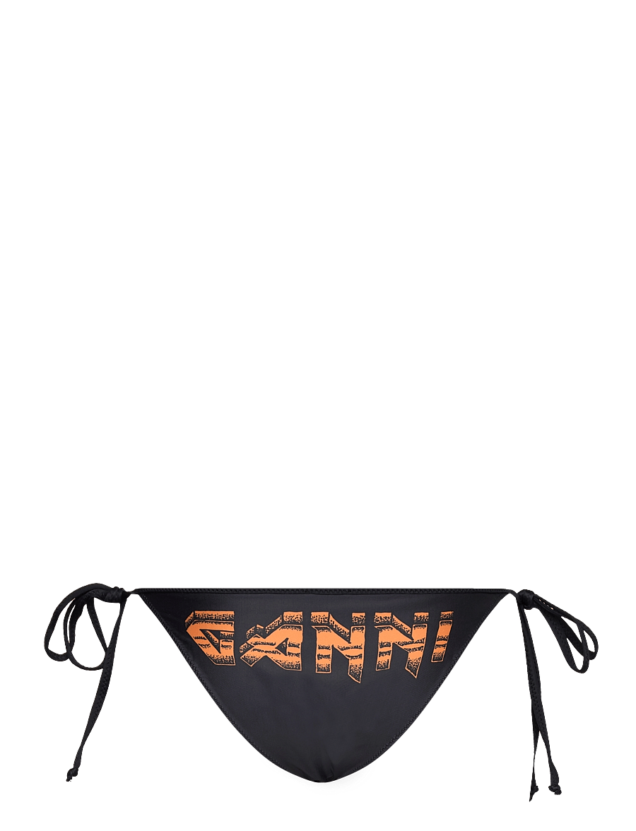 Ganni - Recycled Graphic - küljelt seotavad bikiinid - black - 1