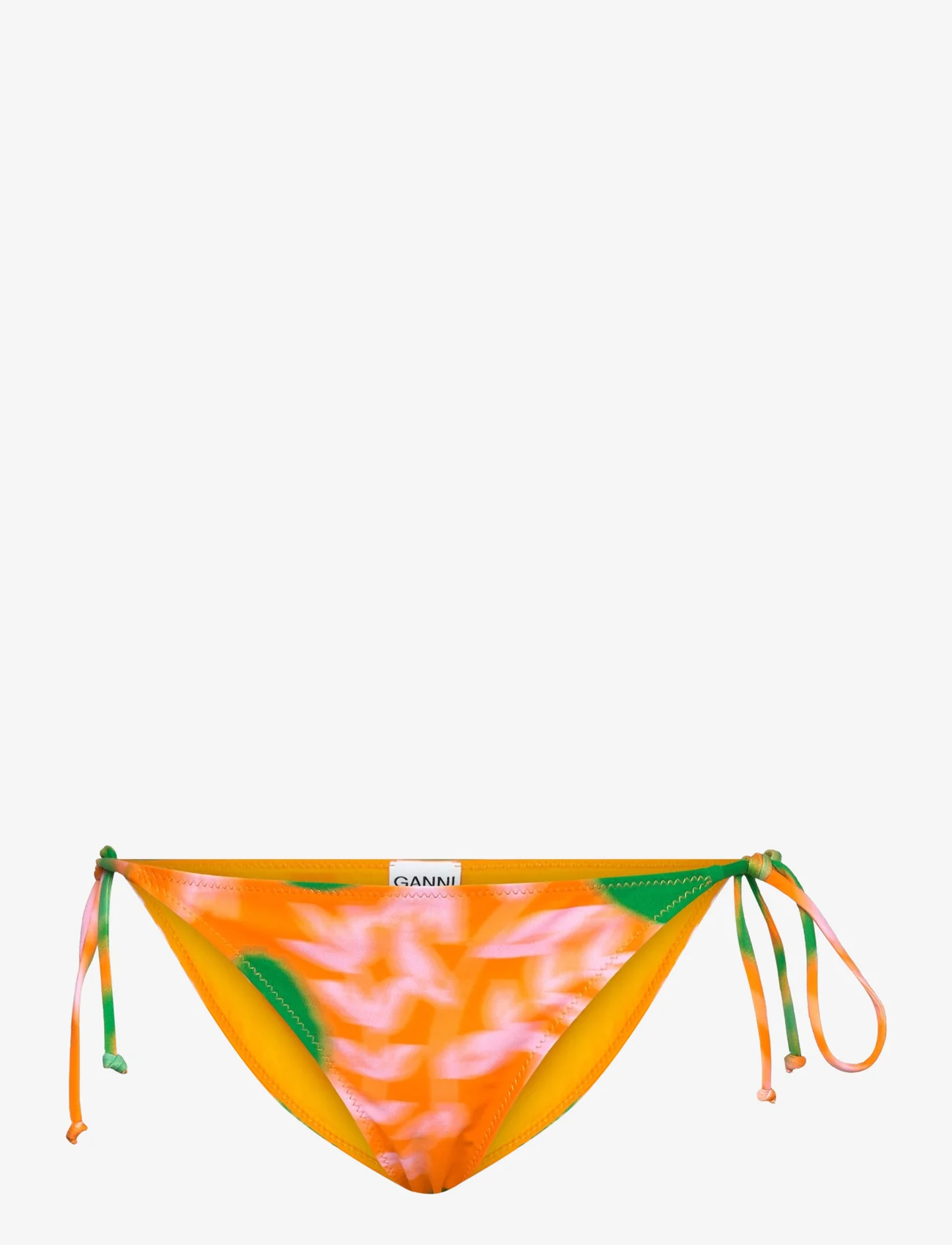 Ganni - Recycled Printed - bikini's met bandjes opzij - vibrant orange - 0