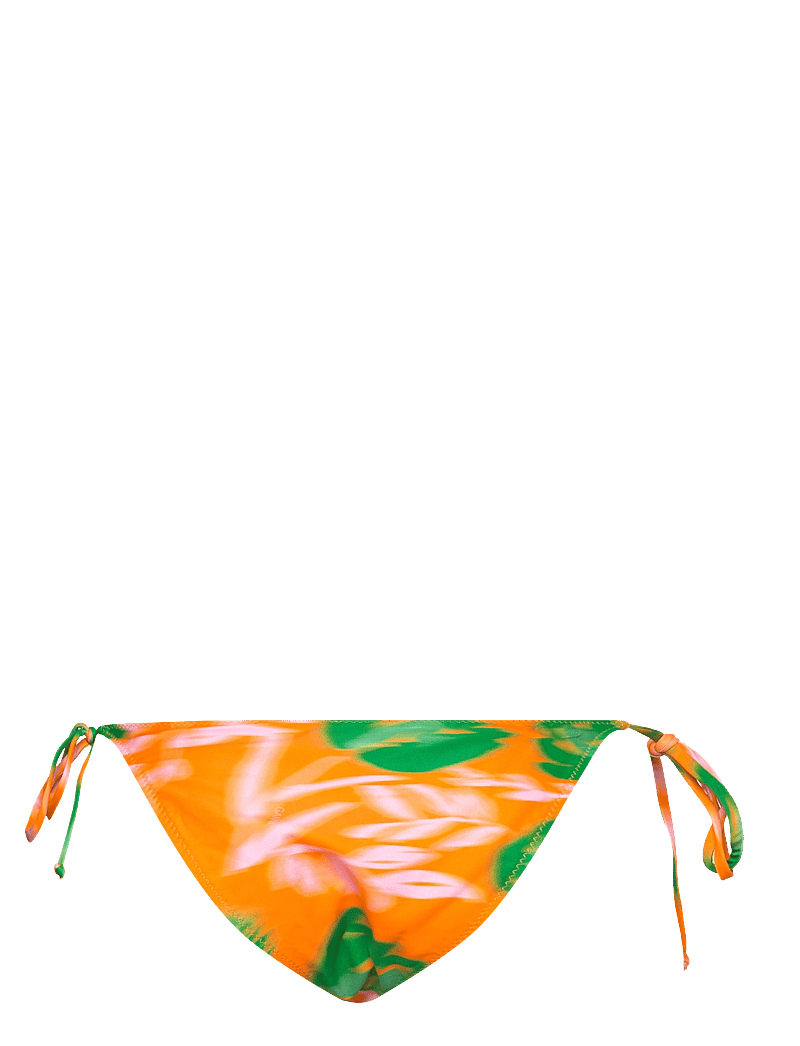 Ganni - Recycled Printed - bikinis mit seitenbändern - vibrant orange - 1