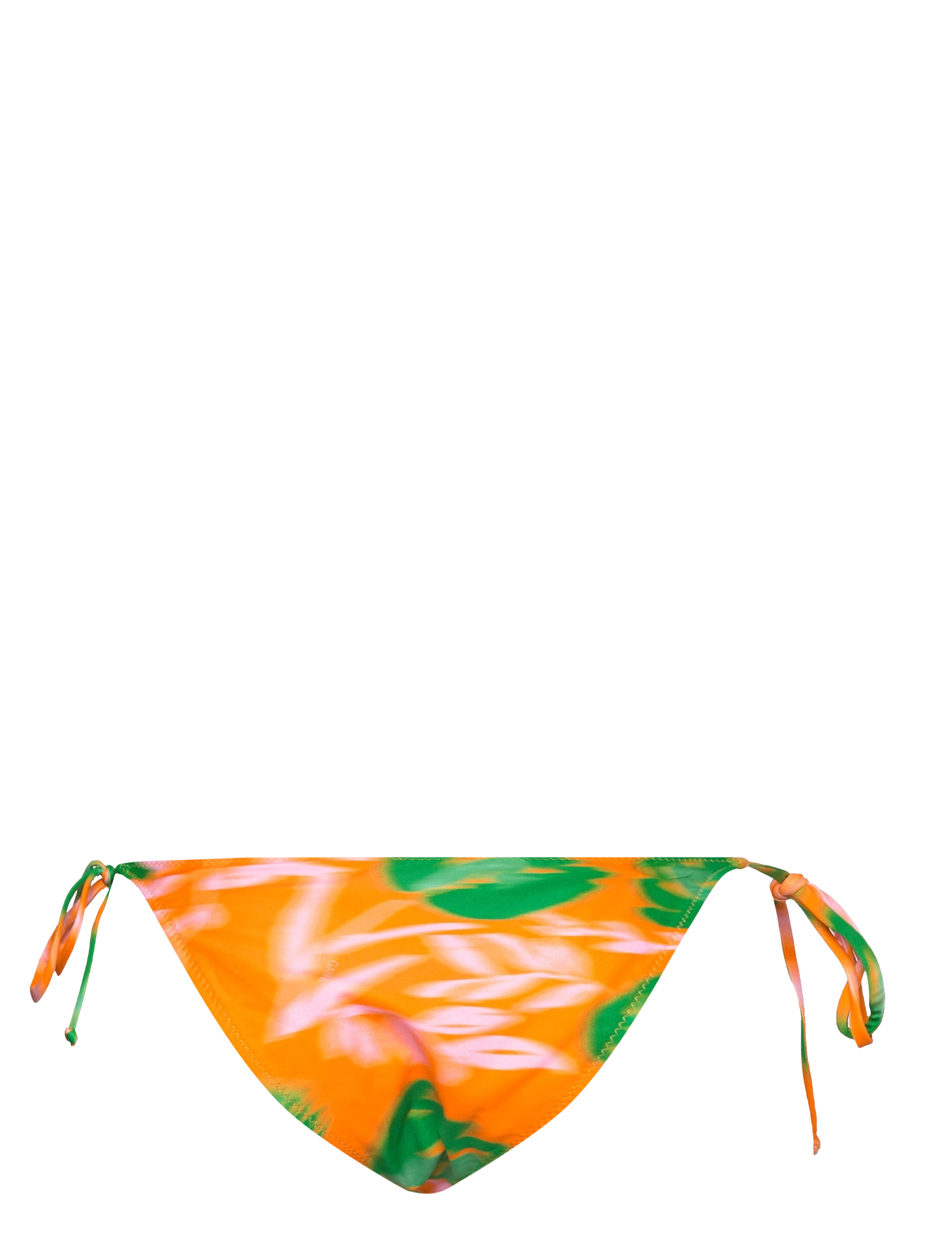 Ganni - Recycled Printed - bikinis mit seitenbändern - vibrant orange - 1