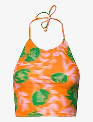 Ganni - Recycled Printed - bikinien bandeauyläosat - vibrant orange - 0
