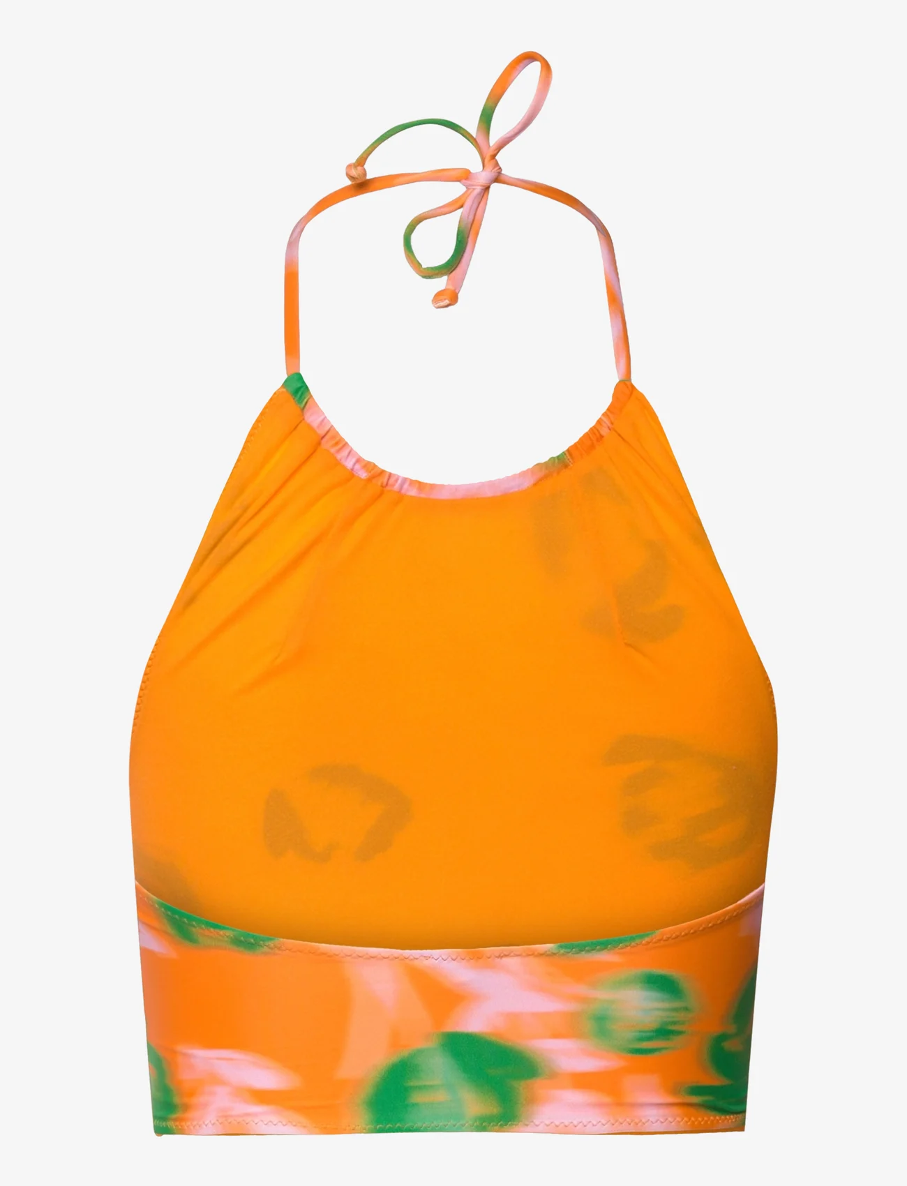 Ganni - Recycled Printed - bandeau bikini - vibrant orange - 1