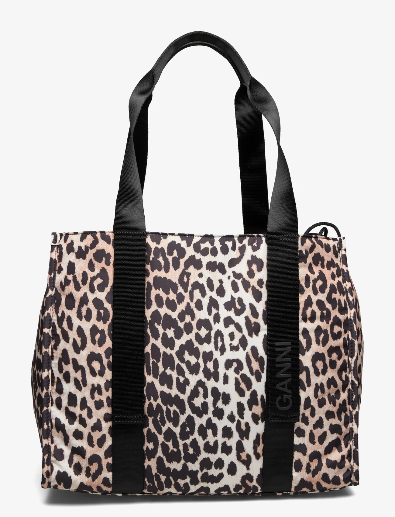 Ganni - Recycled tech Medium Tote Print - totes - leopard - 0