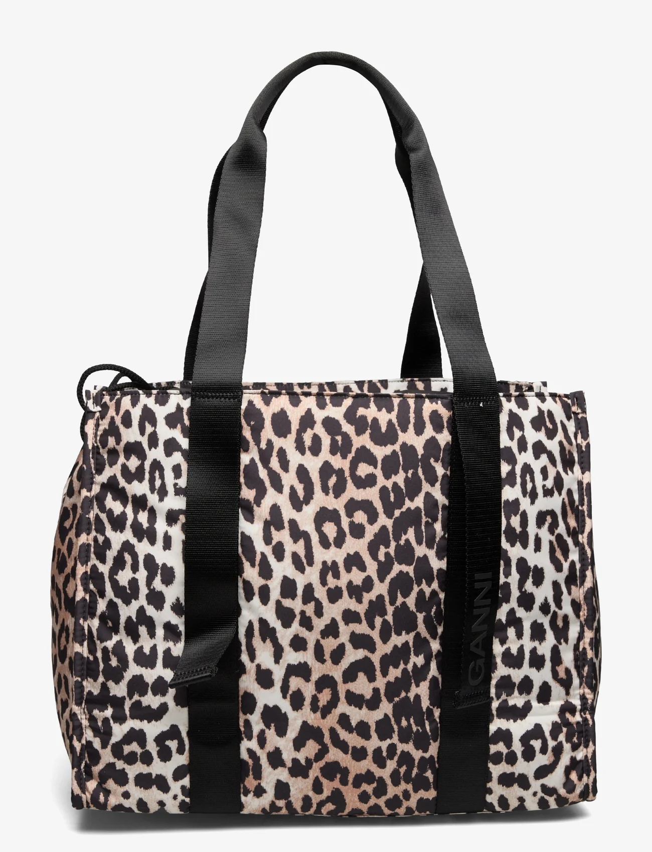Ganni - Recycled tech Medium Tote Print - totes - leopard - 1