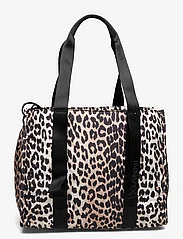 Ganni - Recycled tech Medium Tote Print - totes - leopard - 1