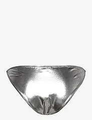 Ganni - Recycled Shine Emblem Mini Briefs - bikini truser - silver - 1