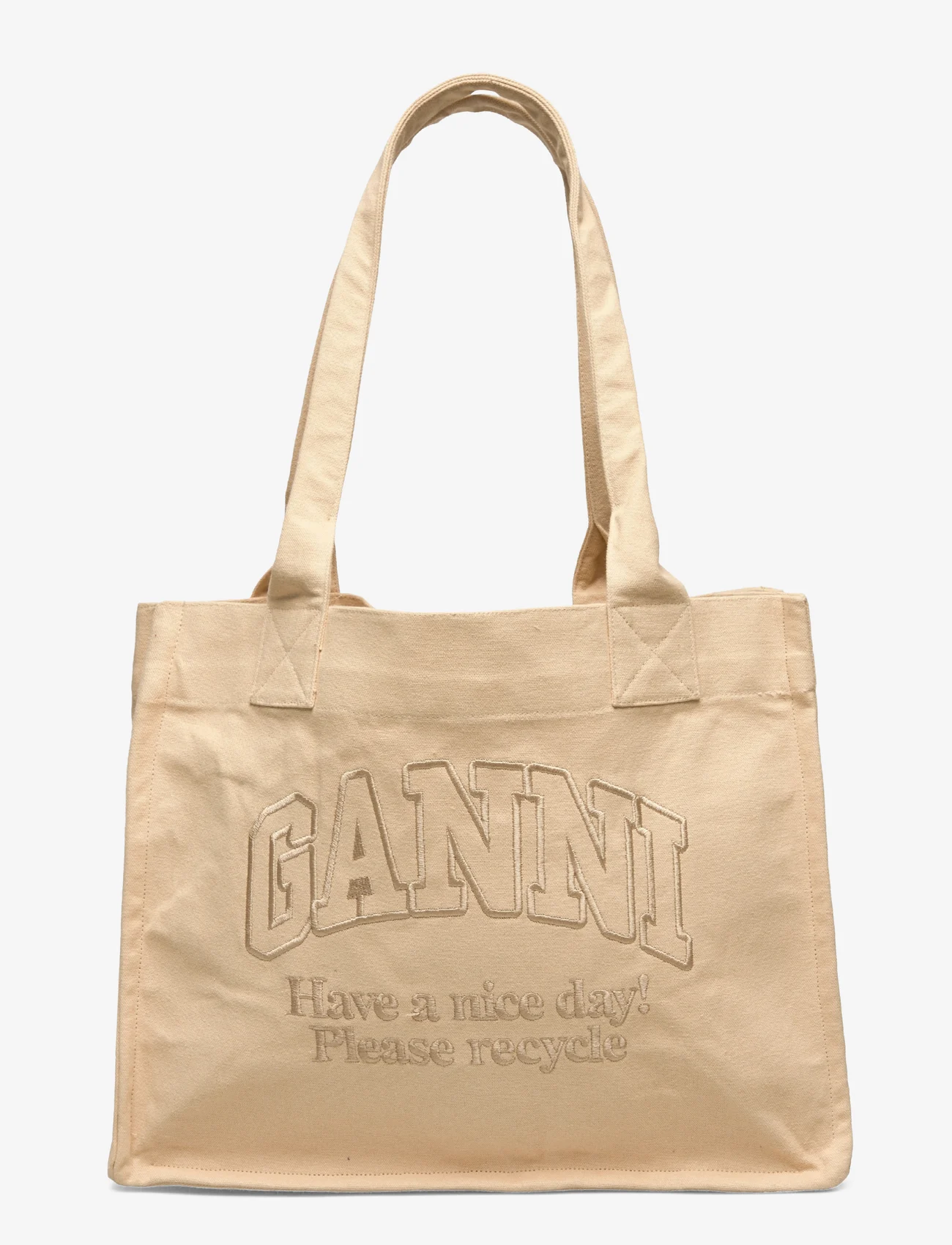 Ganni - Easy Shopper - sacs en toile - buttercream - 0
