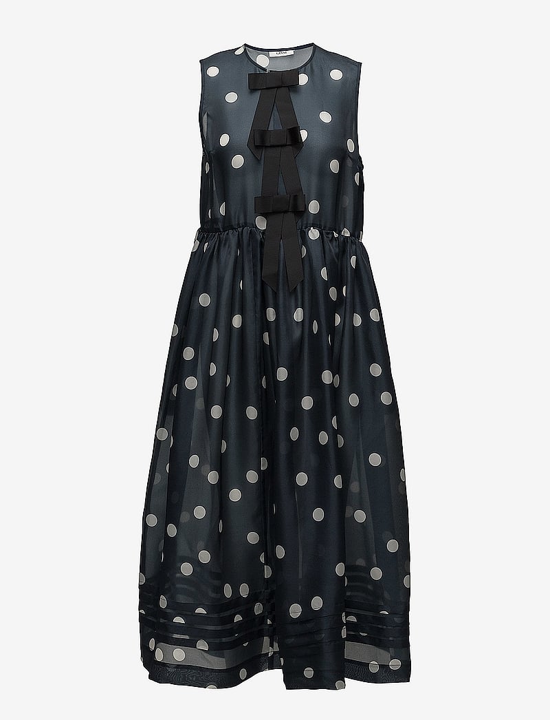 Ganni Seneca Silk midi dresses shop at Booztlet Ganni Seneca Silk midi dresses shop at Booztlet
