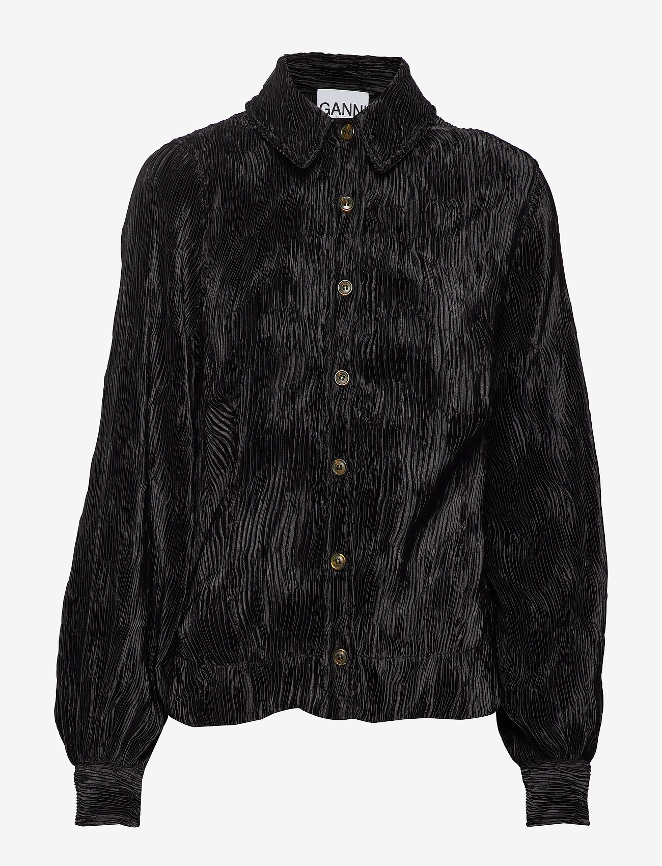 Ganni - Pleated Satin - black - 0