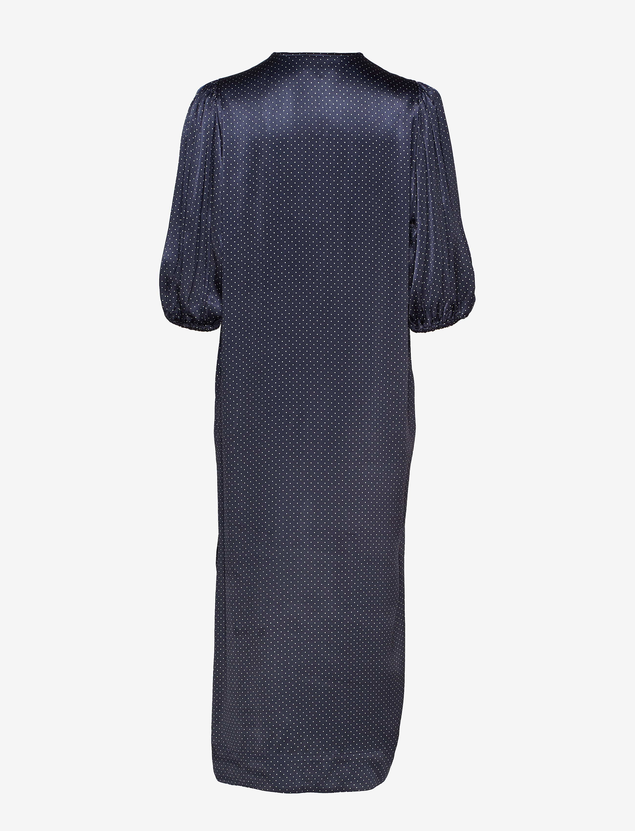 Ganni - Heavy Satin Long Dress - total eclipse - 1