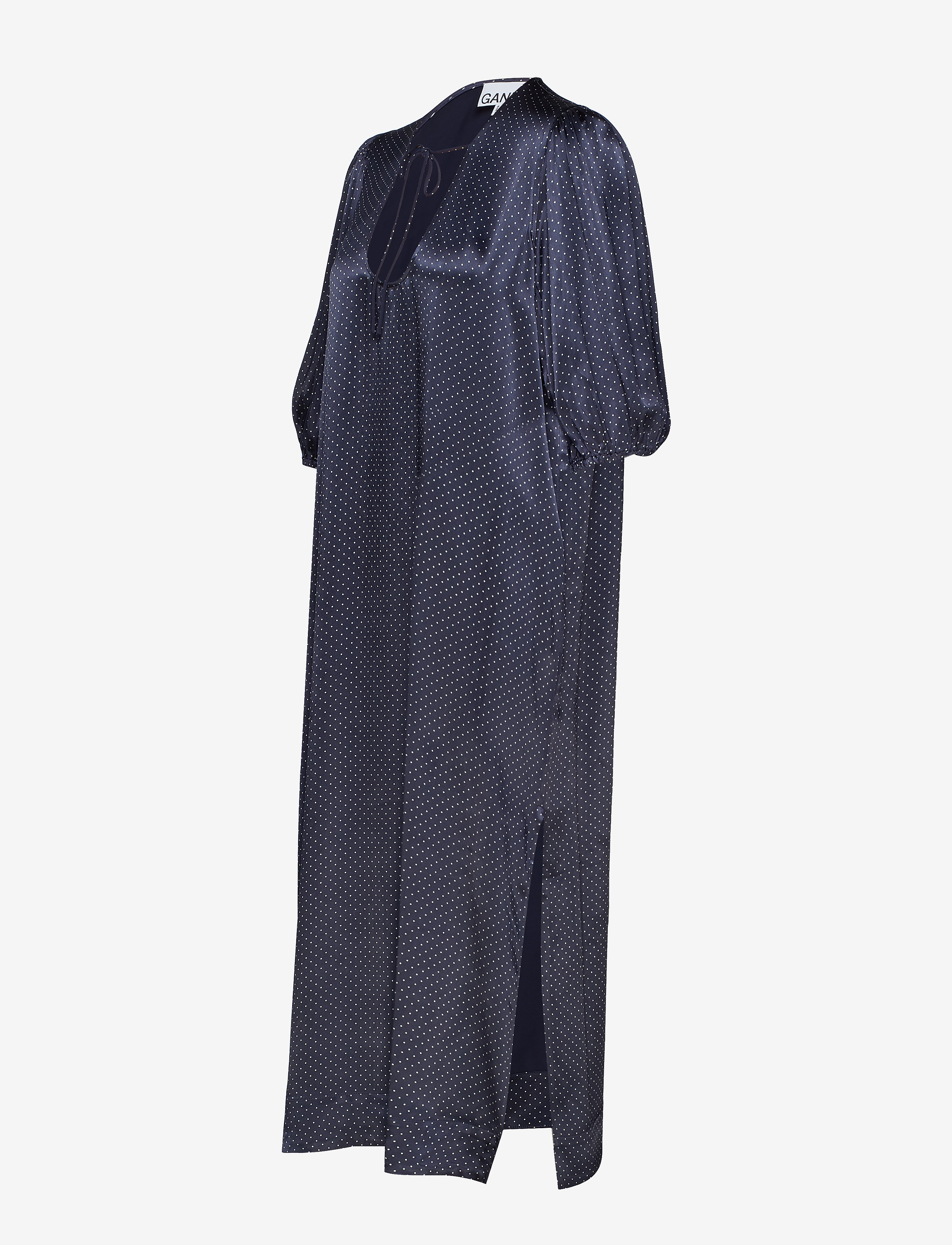 Ganni - Heavy Satin Long Dress - total eclipse - 2