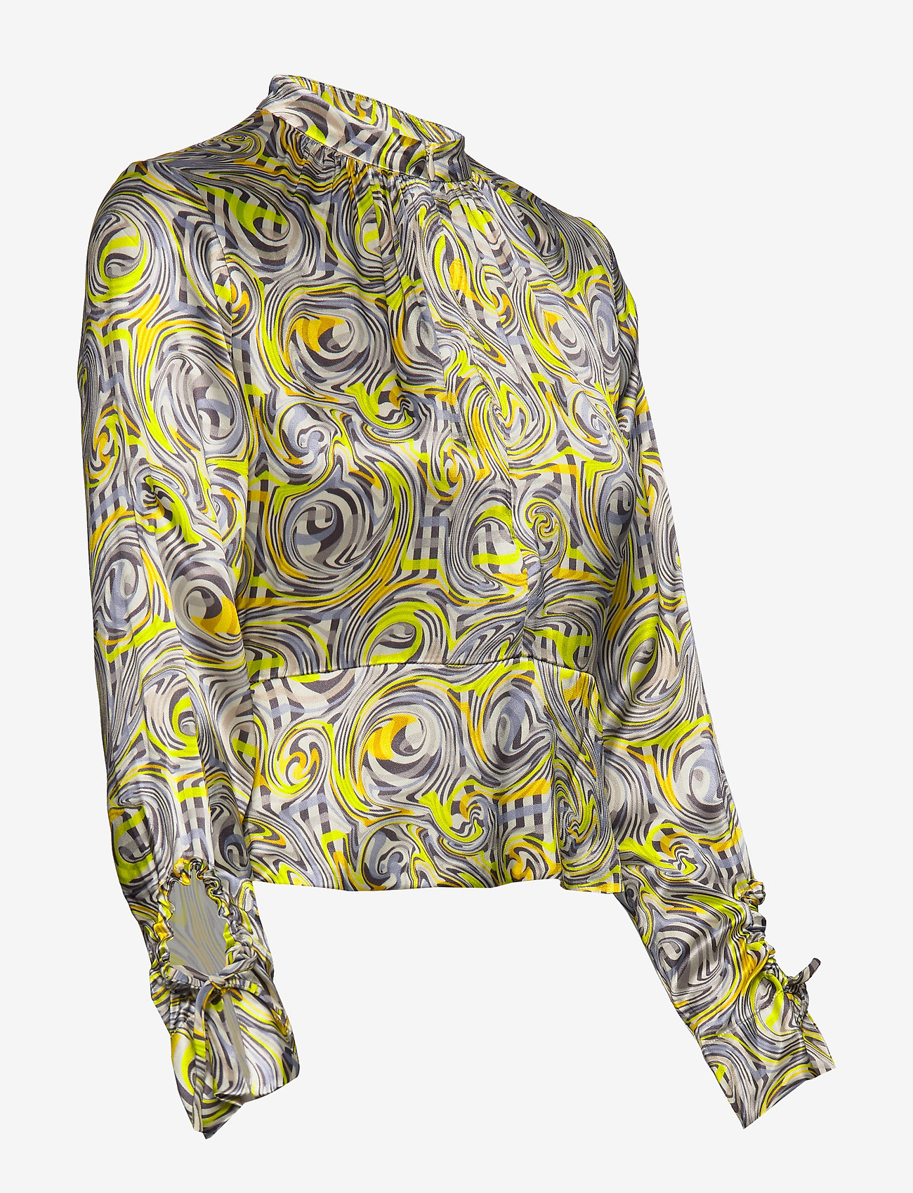 Ganni - Heavy Satin Blouse - multicolour - 3