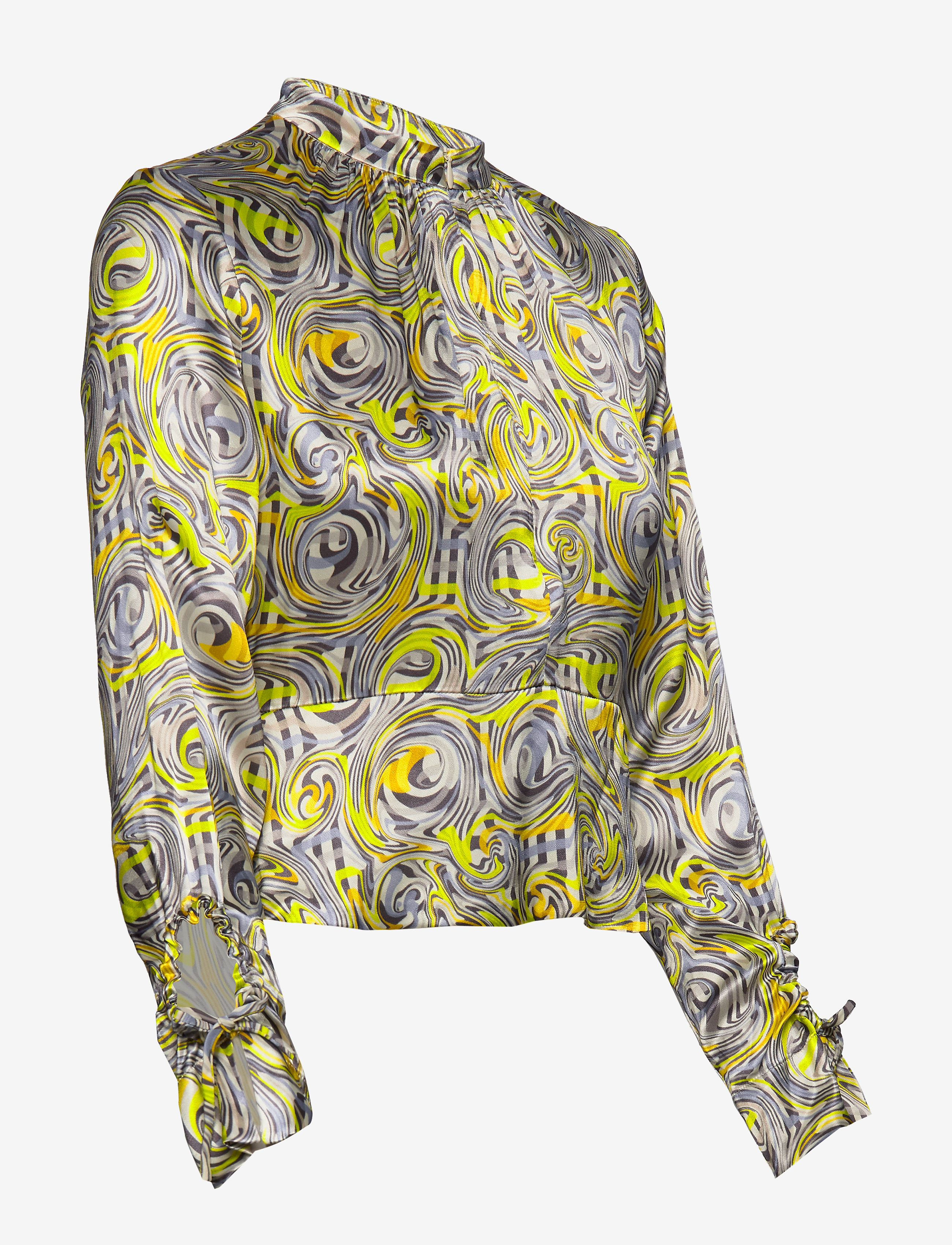 Ganni - Heavy Satin Blouse - multicolour - 3