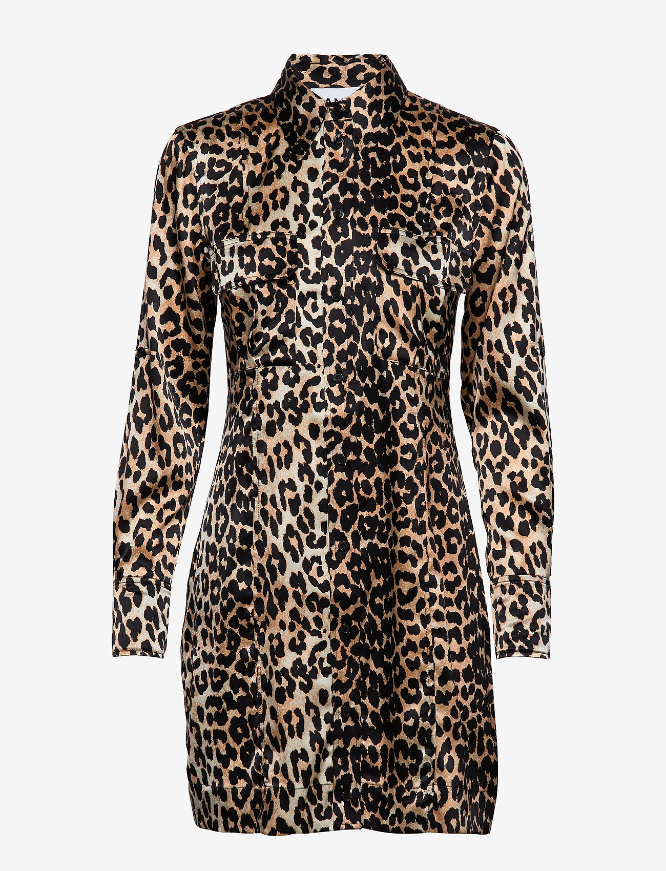 Ganni - Silk Stretch Satin - leopard - 0