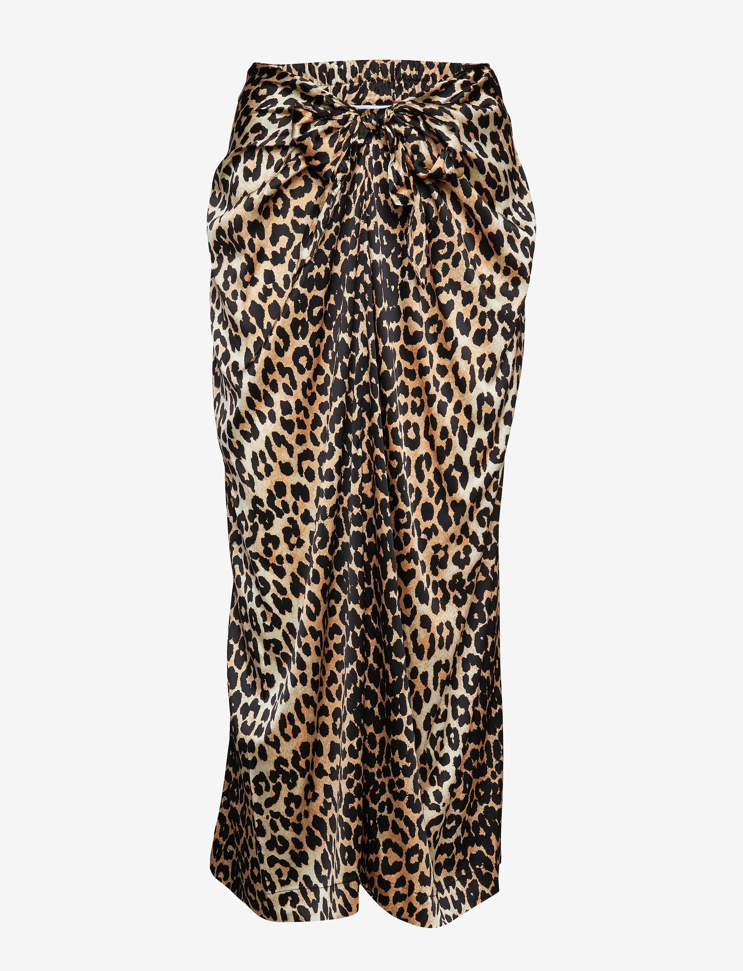 Ganni - Silk Stretch Satin Skirt - leopard - 0