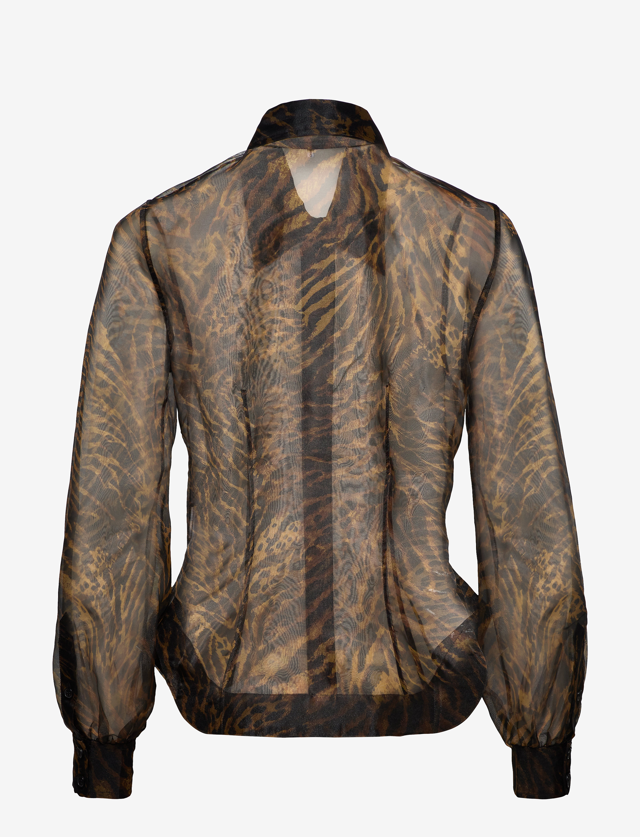 Ganni - Printed Organza Shirt - tiger - 1