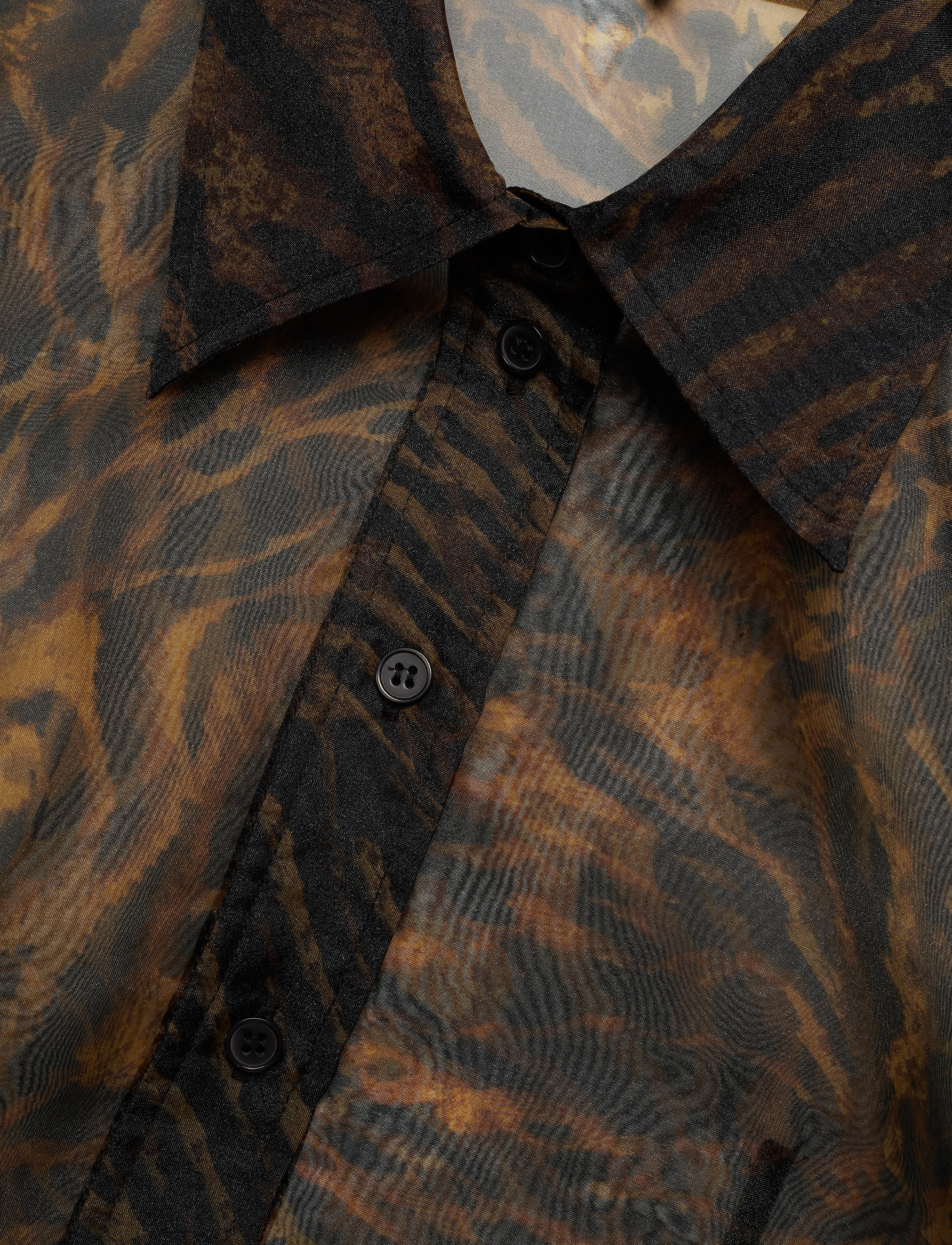 Ganni - Printed Organza Shirt - tiger - 2