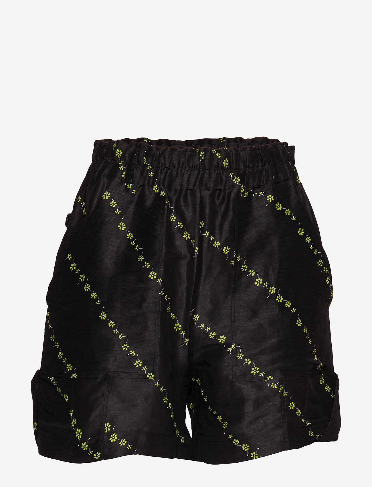 Ganni - Silk Linen Shorts - black - 0