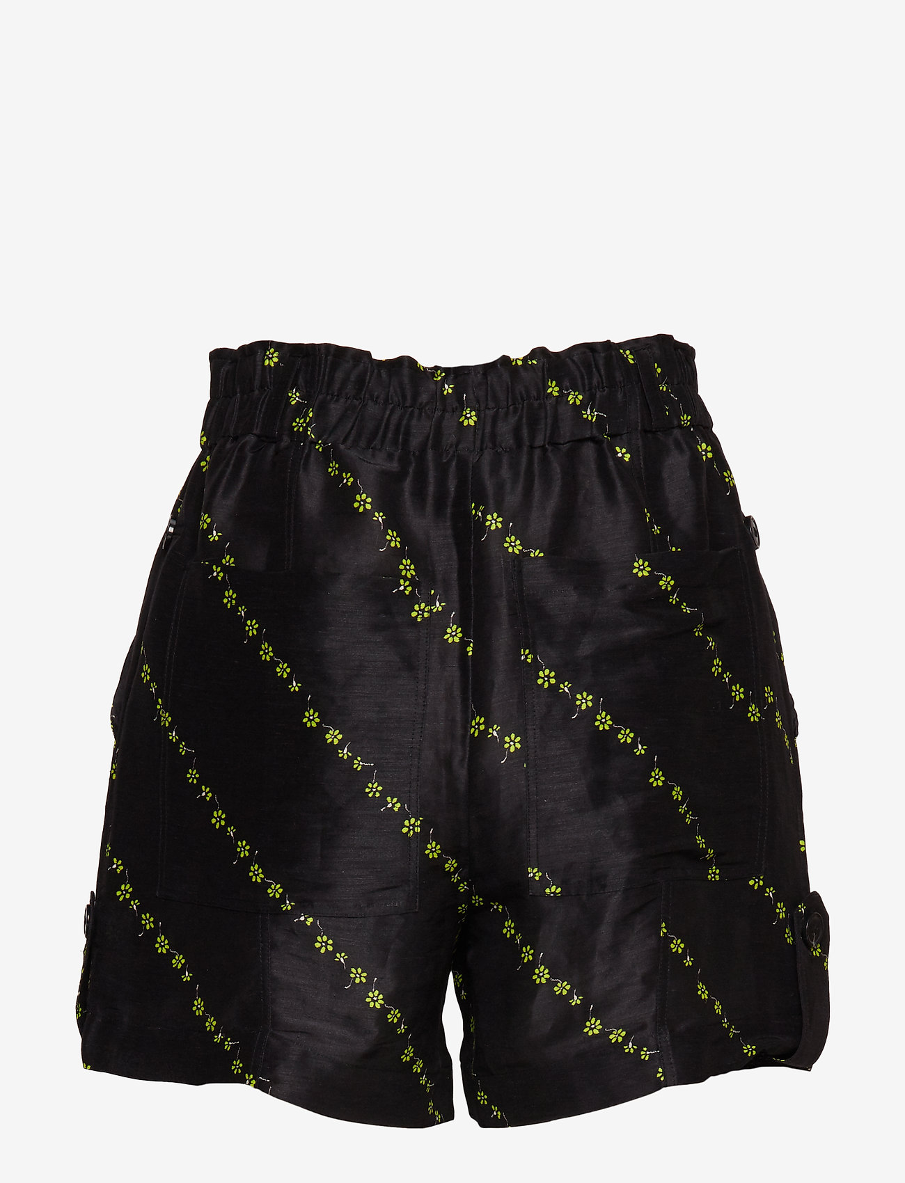 Ganni - Silk Linen Shorts - black - 1