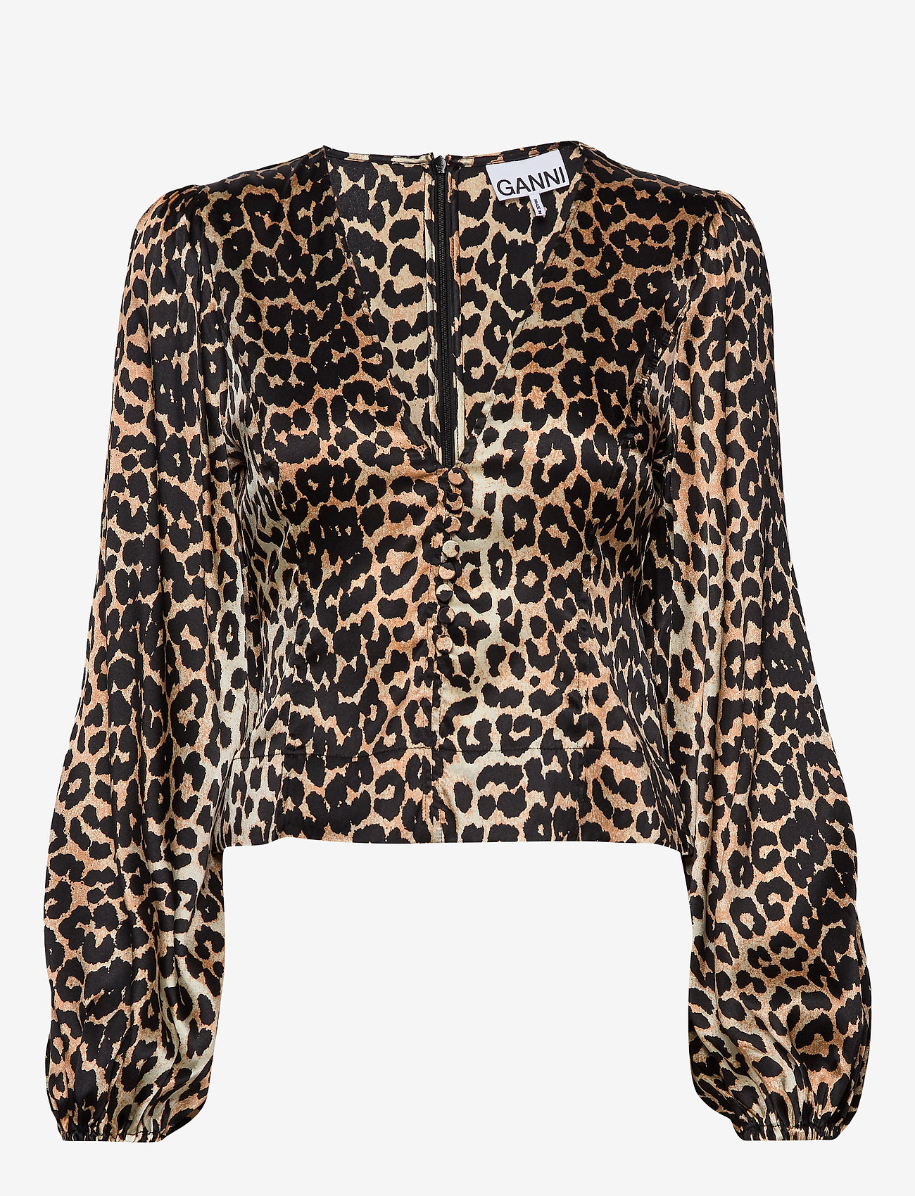 Ganni - Silk Stretch Satin - leopard - 0