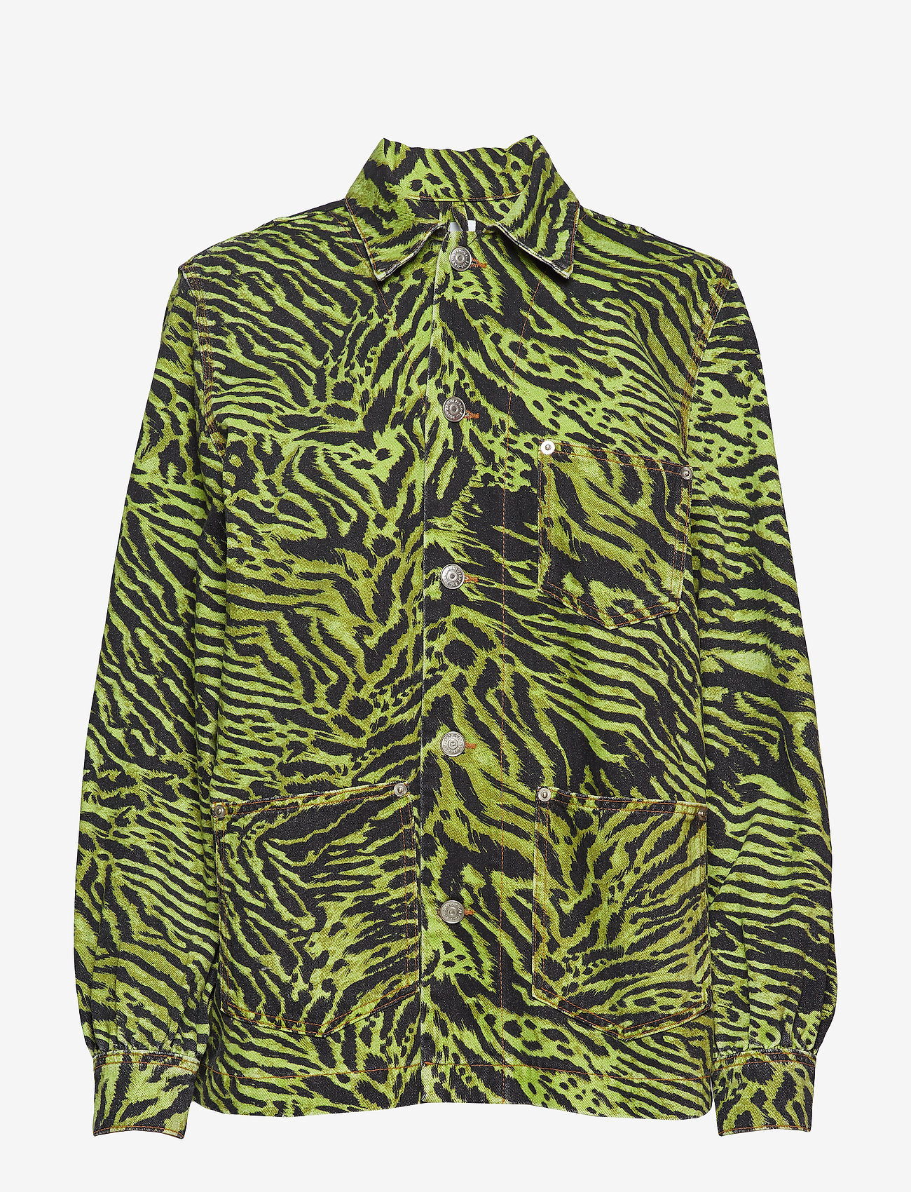 Ganni - Print Denim - lime tiger - 0