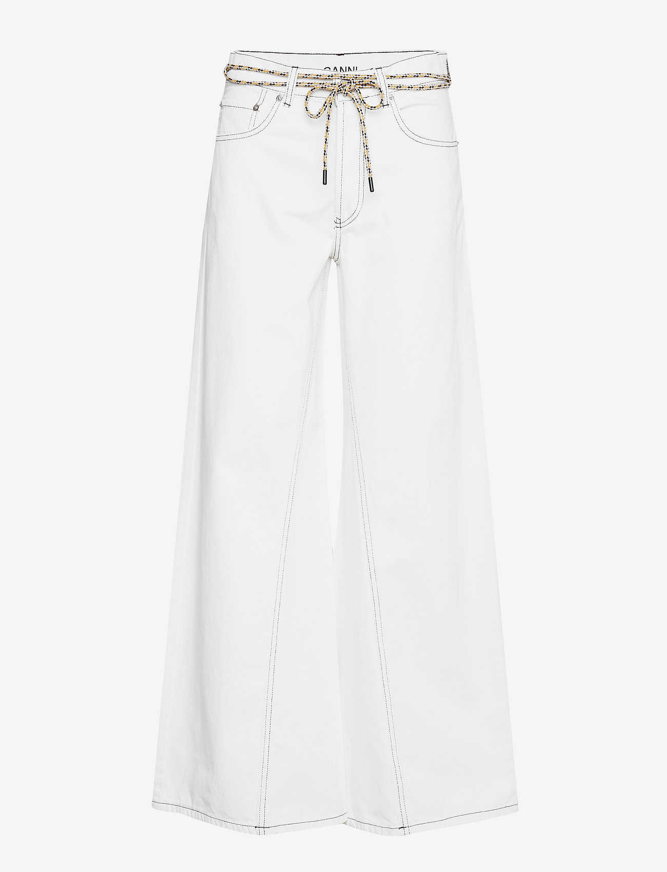 Ganni - Washed Denim Wide Pants - bright white - 0
