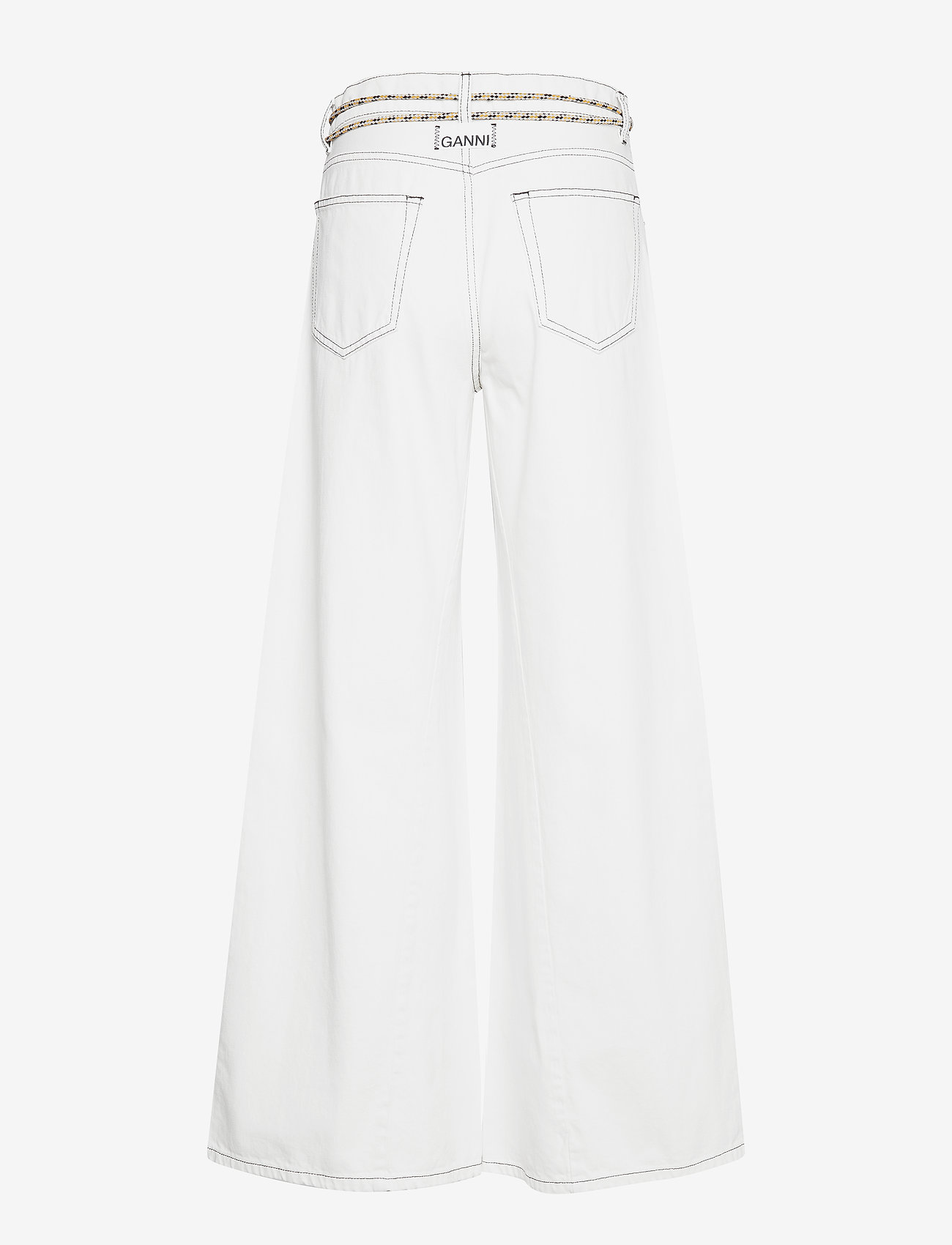 Ganni - Washed Denim Wide Pants - bright white - 1
