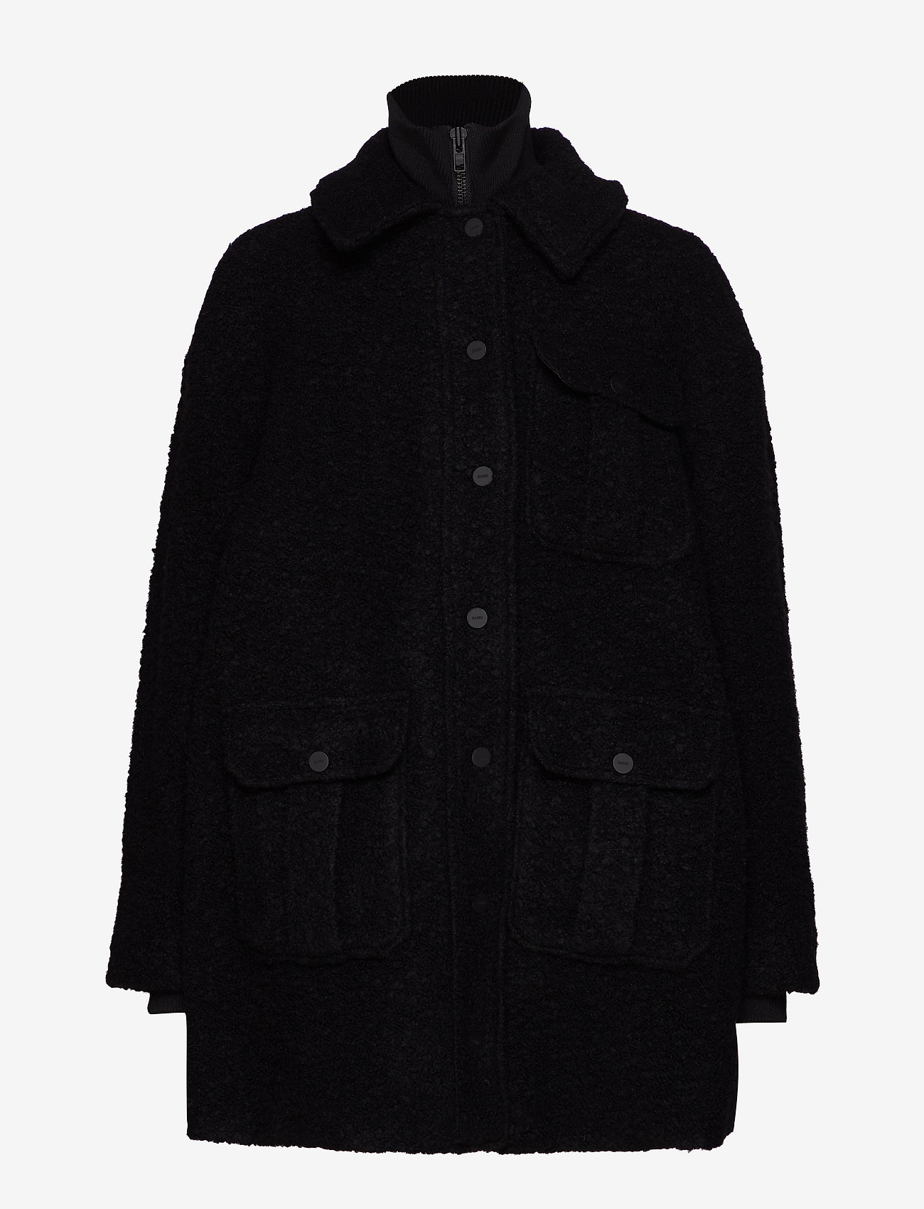Ganni - Boucle Wool Jacket - black - 1