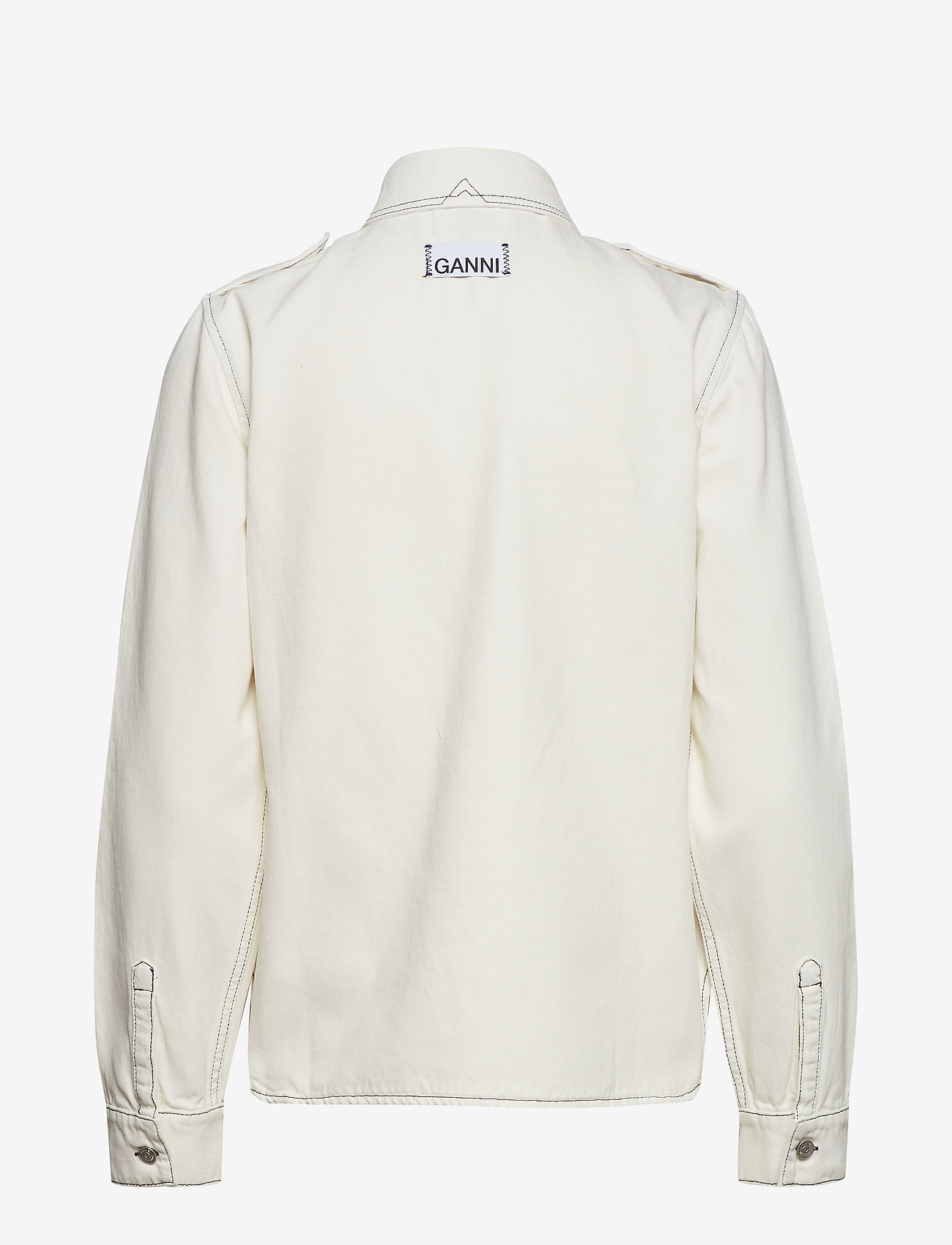 Ganni - Washed Denim Utility Shirt - bright white - 1