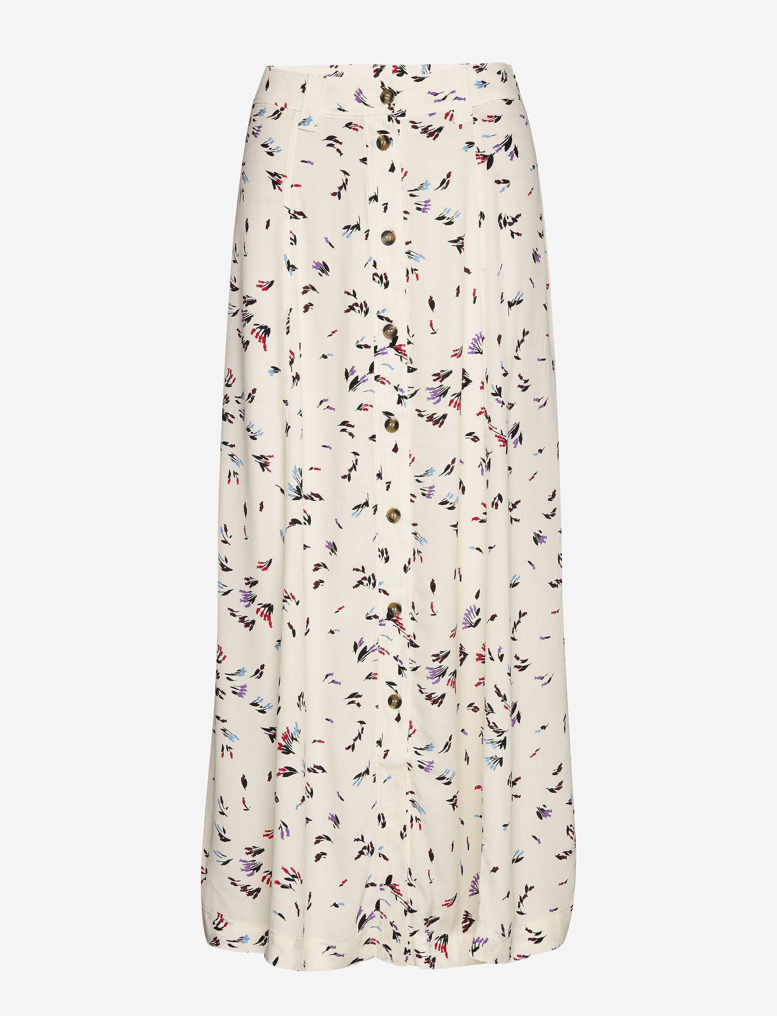 Ganni - Printed Crepe Skirt - egret - 0