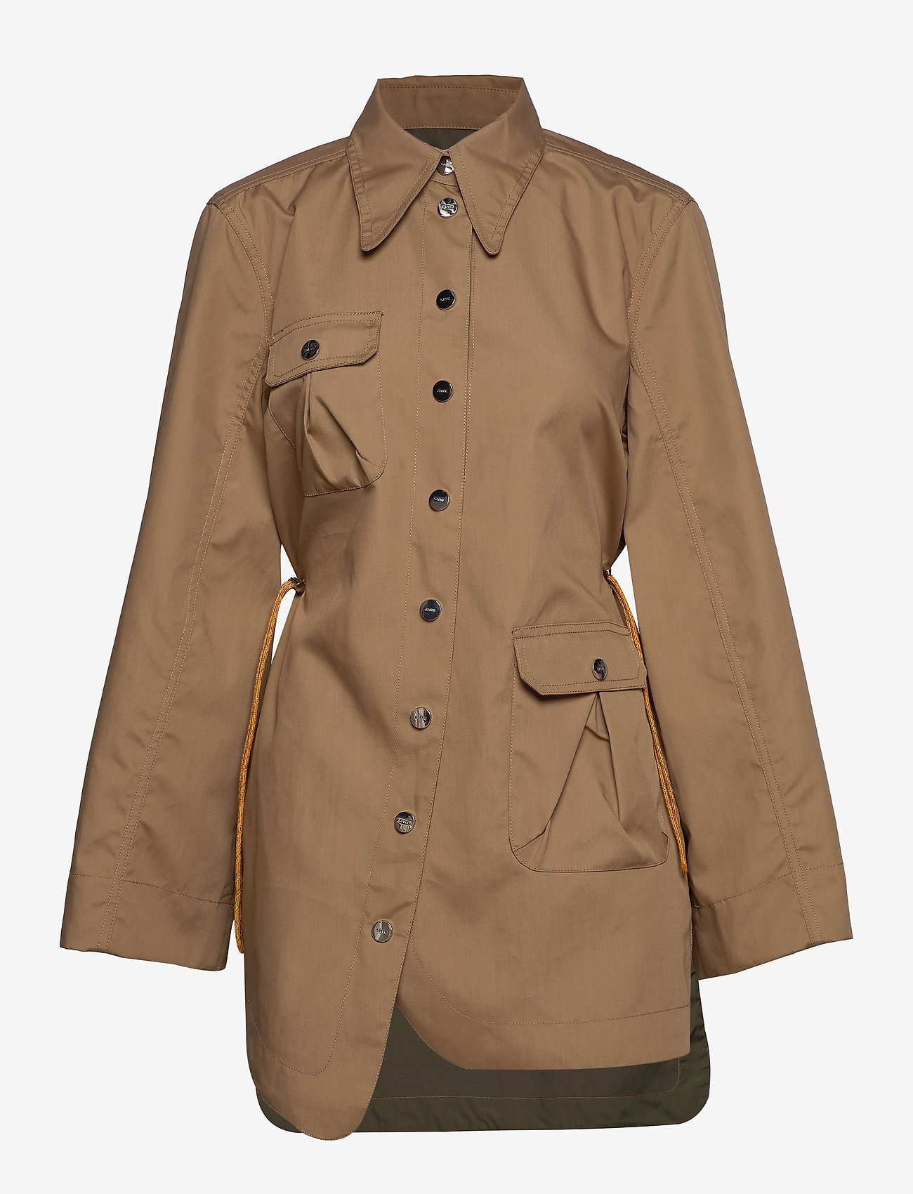 Ganni - Double Cotton Shirt Jacket - tiger's eye - 1