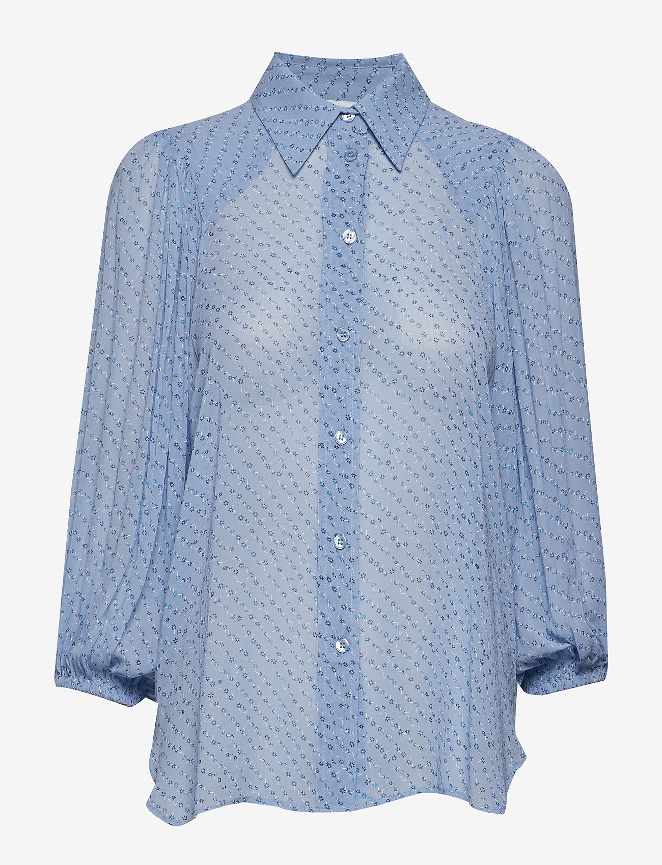 Ganni - Printed Georgette - forever blue - 0