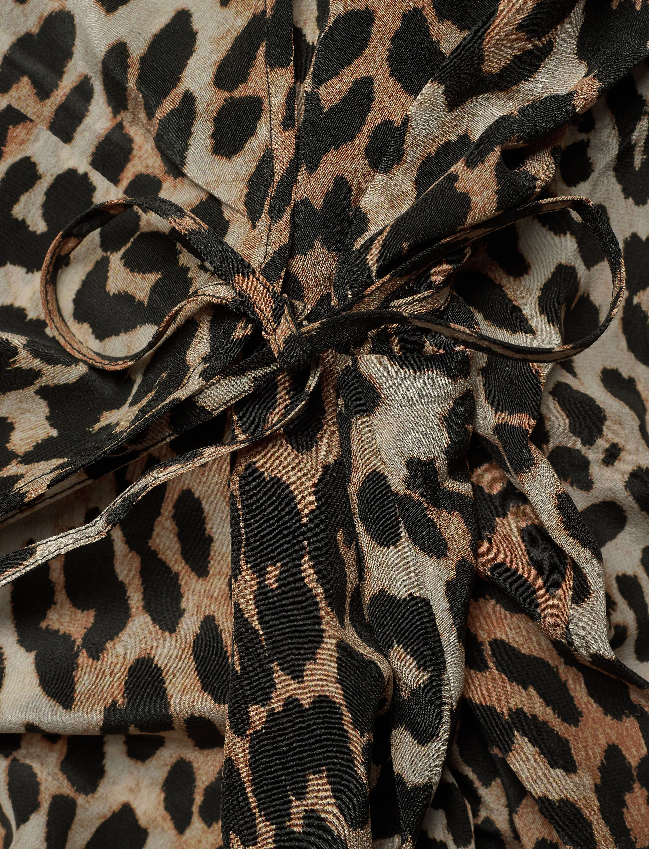 Ganni - Silk Mix Wrap Dress - leopard - 3