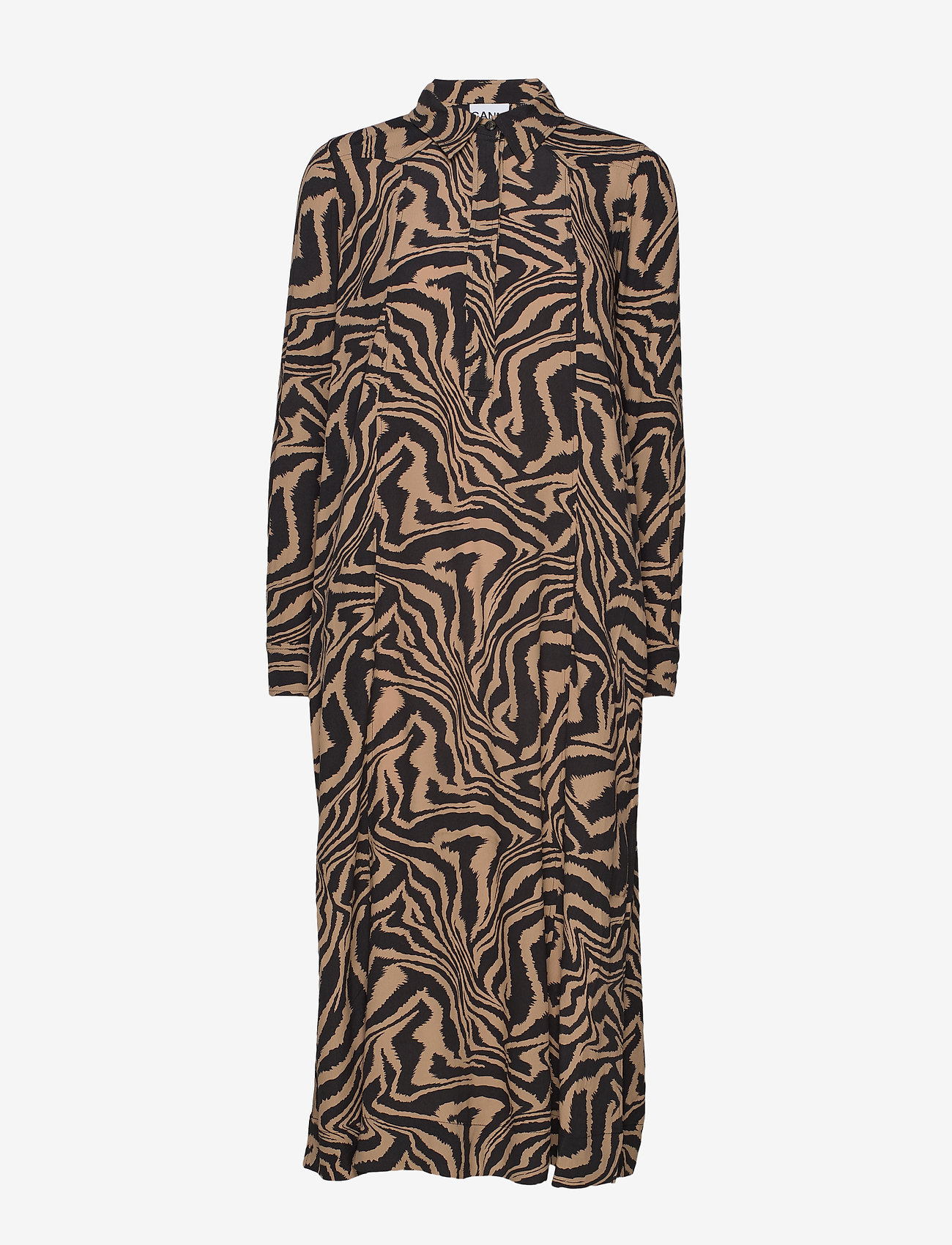 Ganni - Printed Crepe - tannin - 0