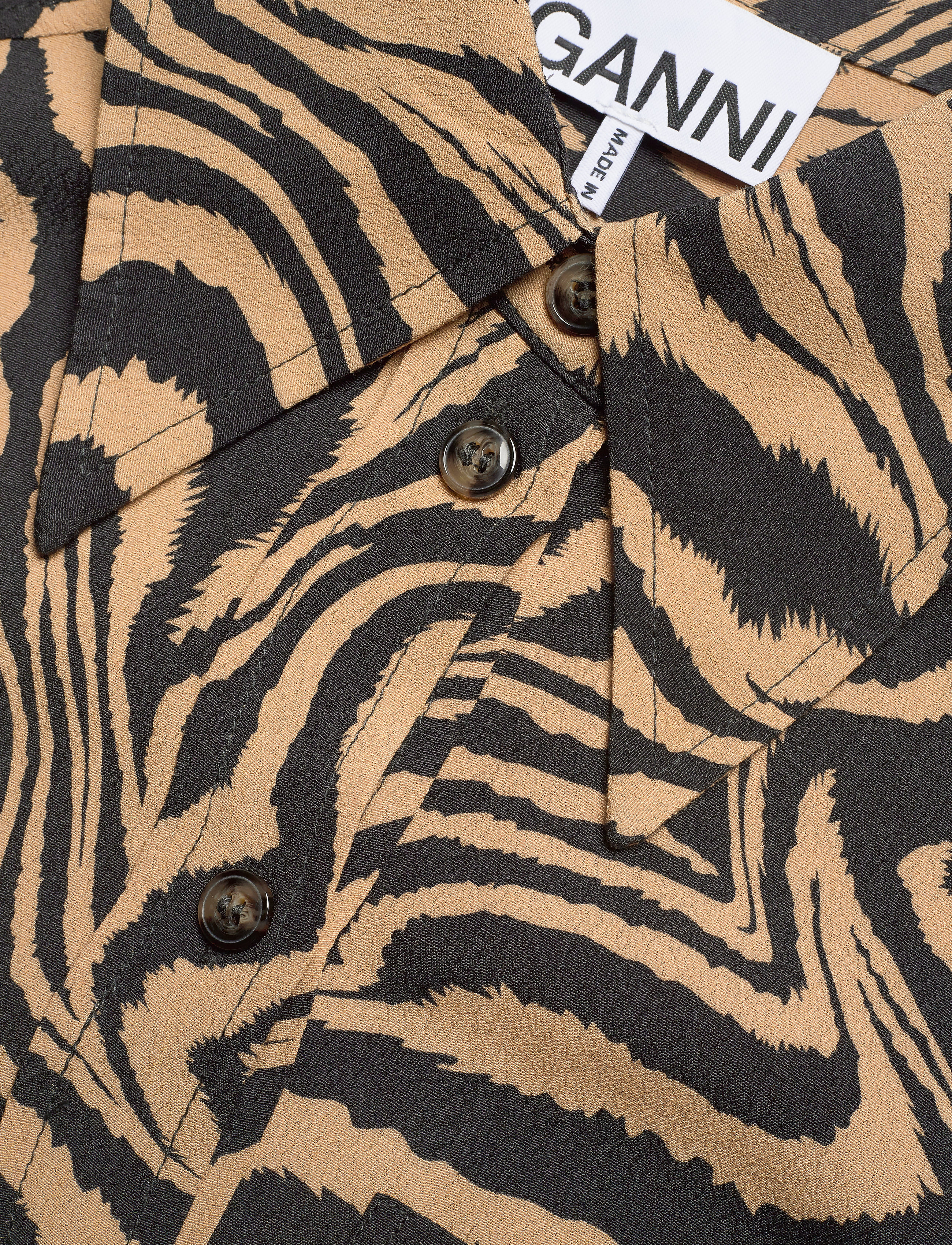 Ganni - Printed Crepe - tannin - 2