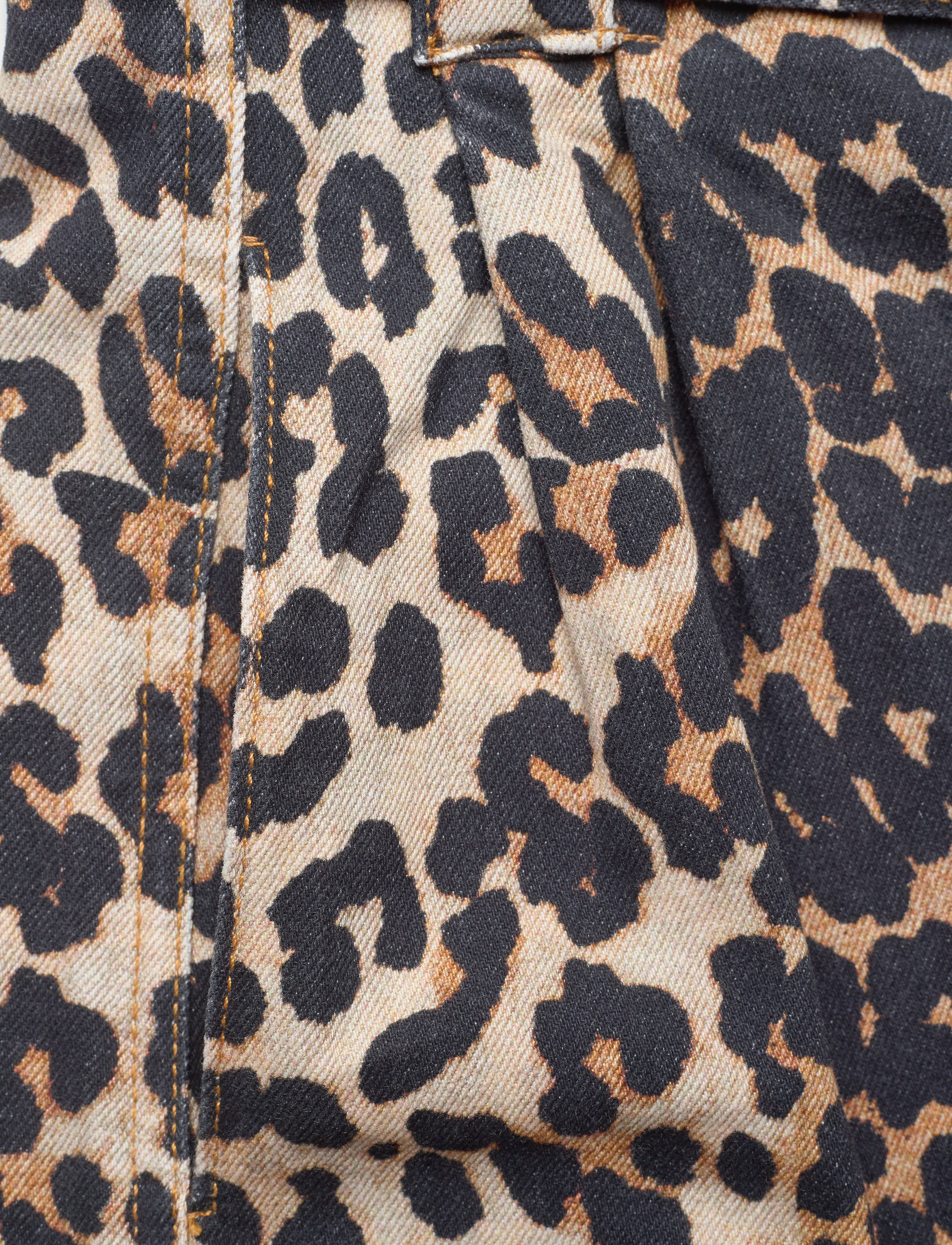 Ganni - Print Denim Skirt - leopard - 2