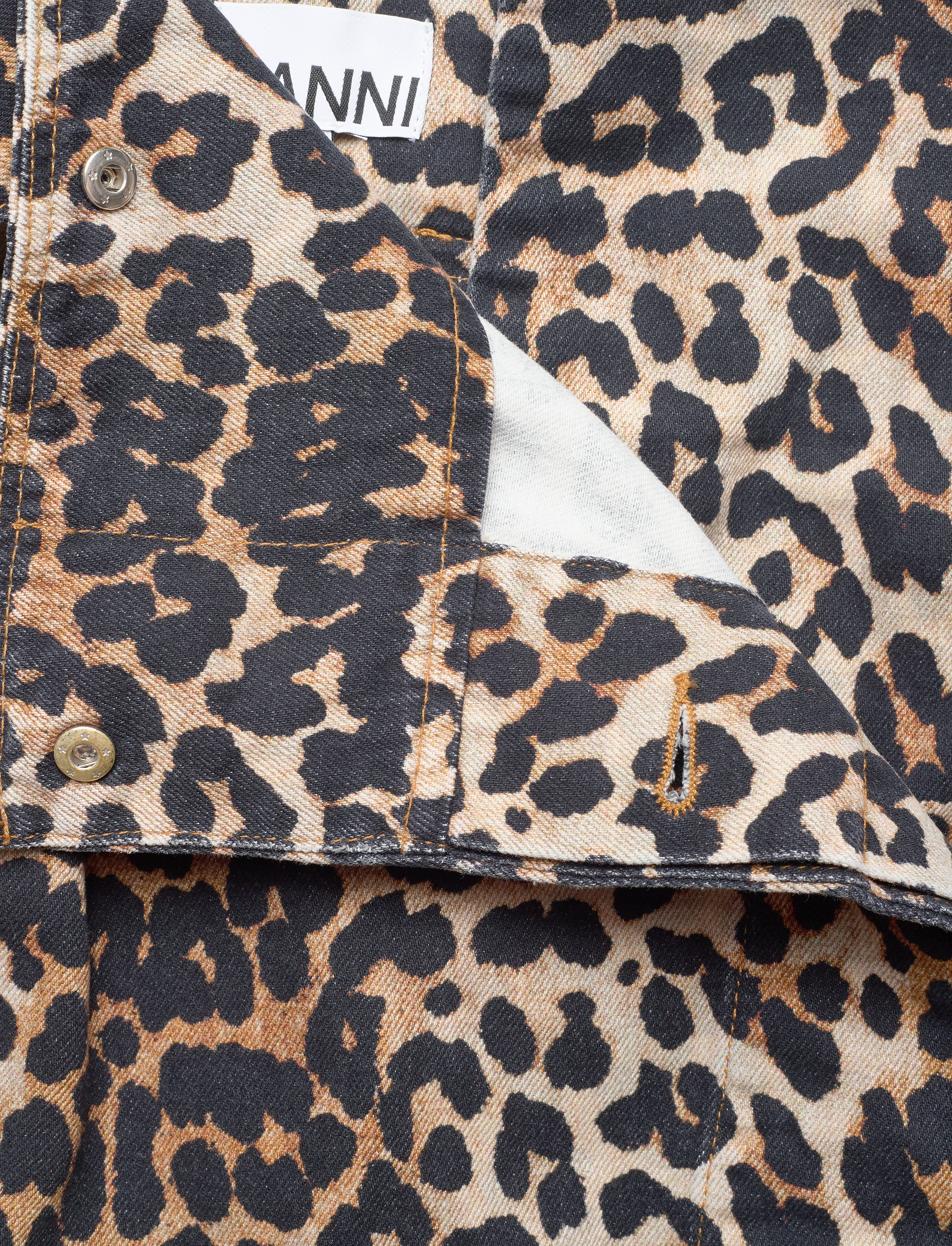 Ganni - Print Denim Skirt - leopard - 3