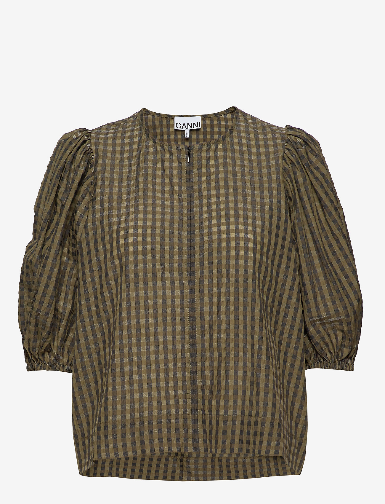 Ganni - Seersucker Check - kalamata - 2